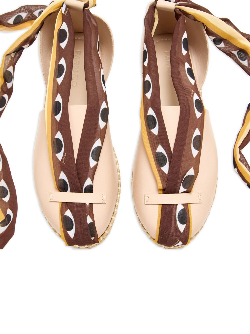 eye-print lace-up flat espadrilles - 4