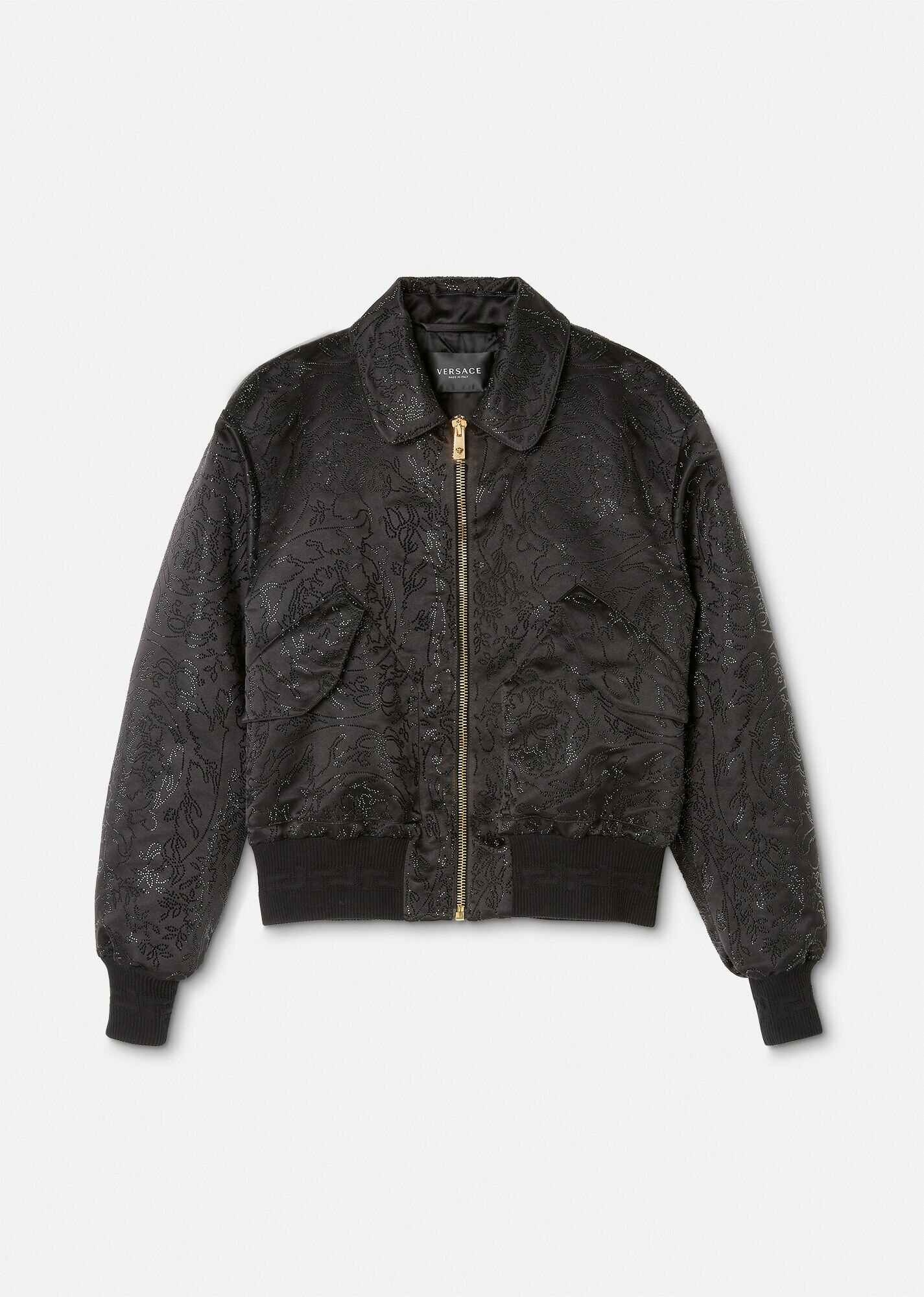 Embellished Barocco Silhouette Bomber Jacket - 1