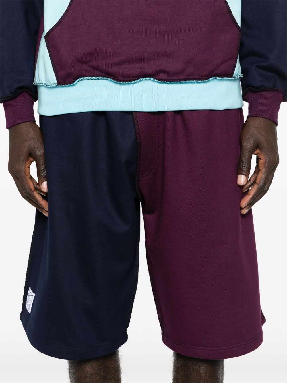 colour-block track shorts - 5