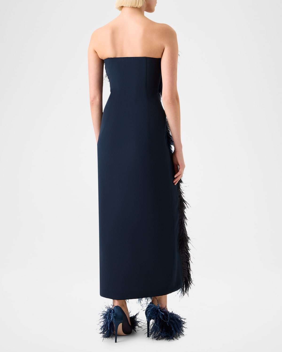 Strapless Ostrich Feather Gown - 3