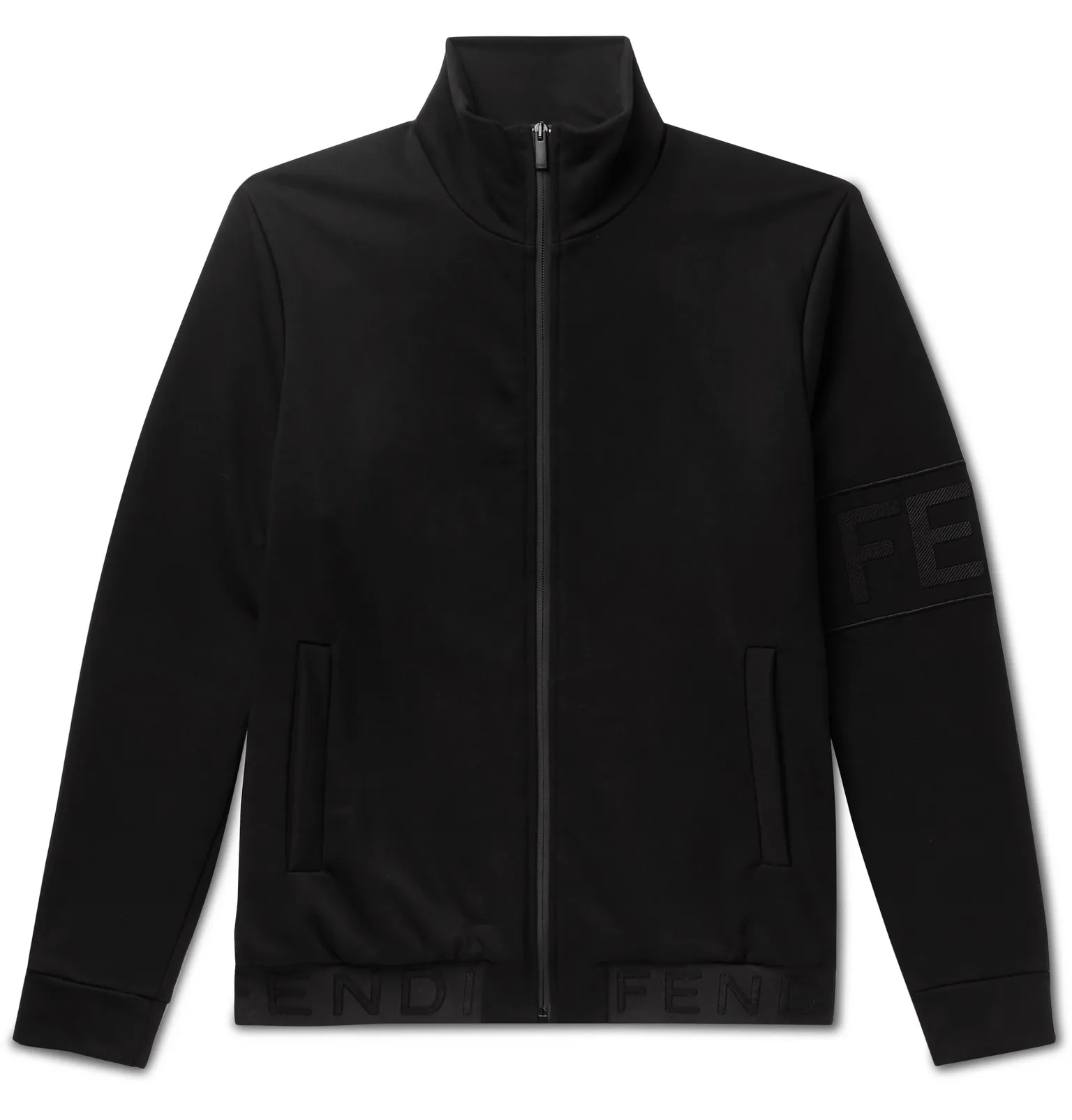 Logo-Appliquéd Cotton-Blend Jersey Track Jacket - 1