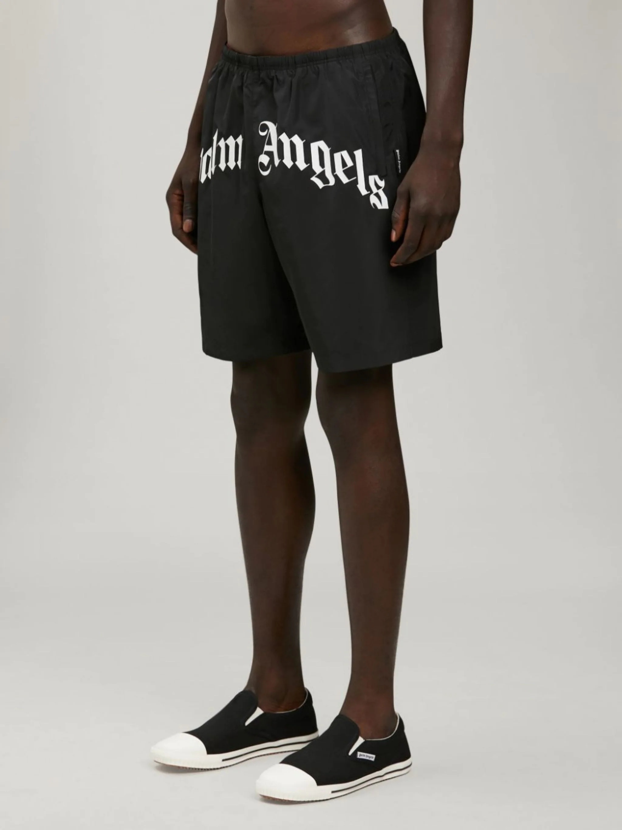 curved logo swimming shorts - 4
