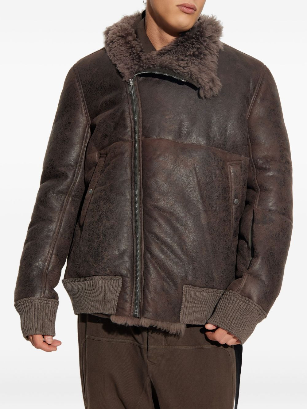 SHEARLING-COLLARED ZIP-FRONT JACKET - 3