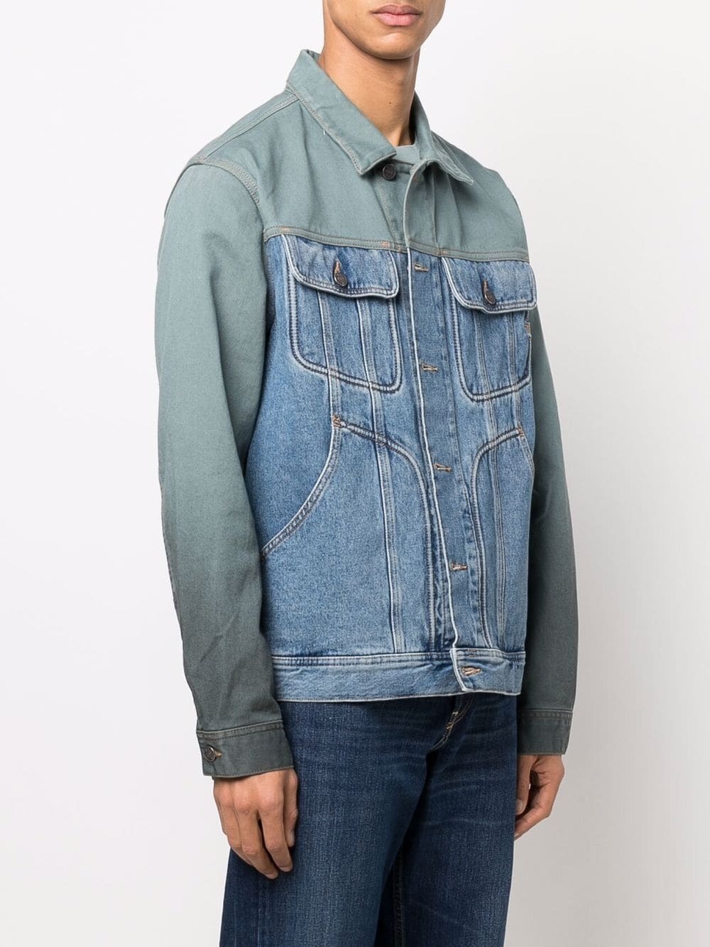 panelled denim jacket - 3