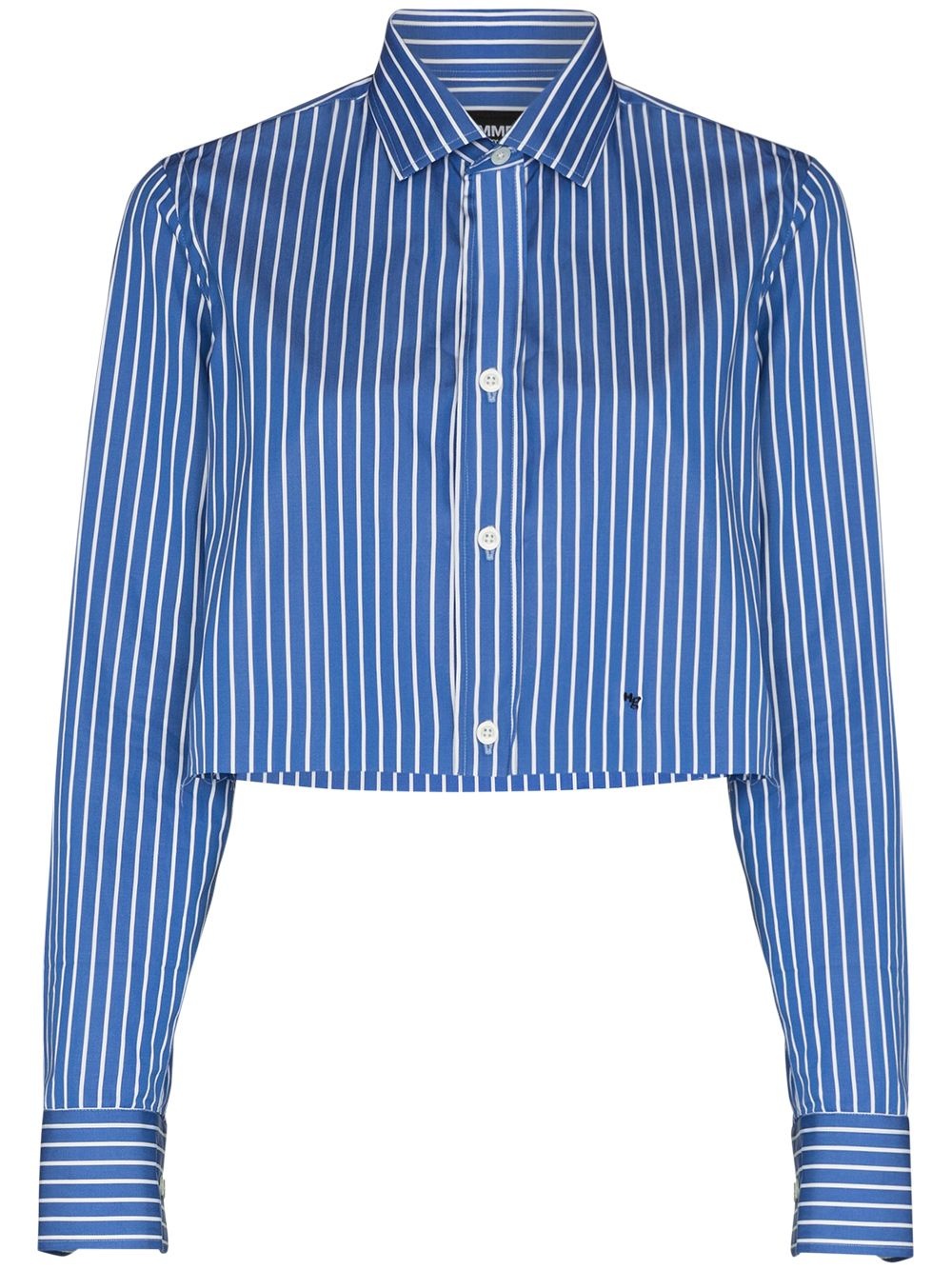 stripe-pattern cropped shirt - 1