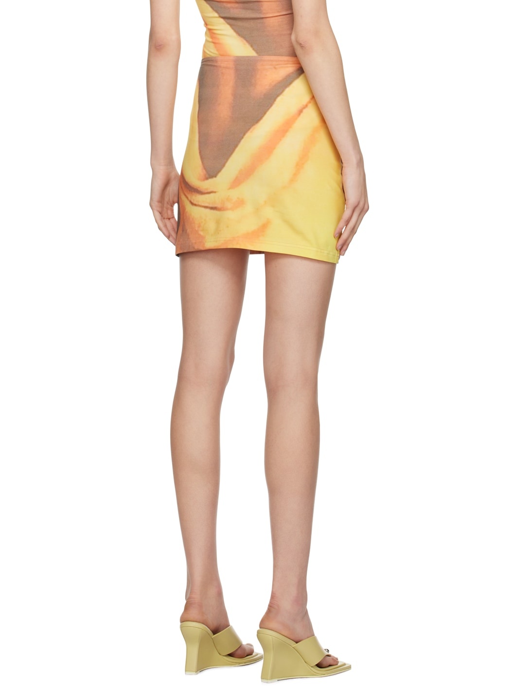 SSENSE Exclusive Yellow & Beige Reach Miniskirt - 3