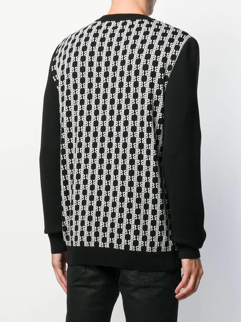 monogram print knitted sweater - 4