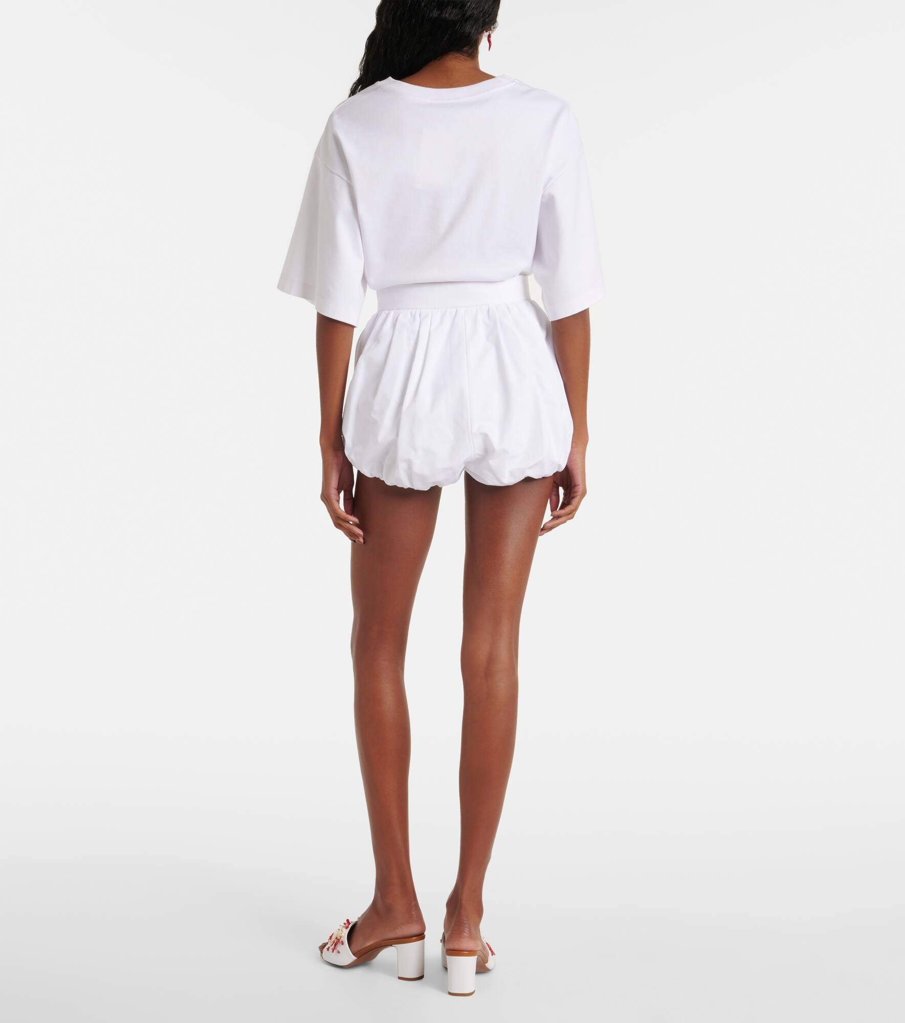 High-rise cotton poplin shorts - 3