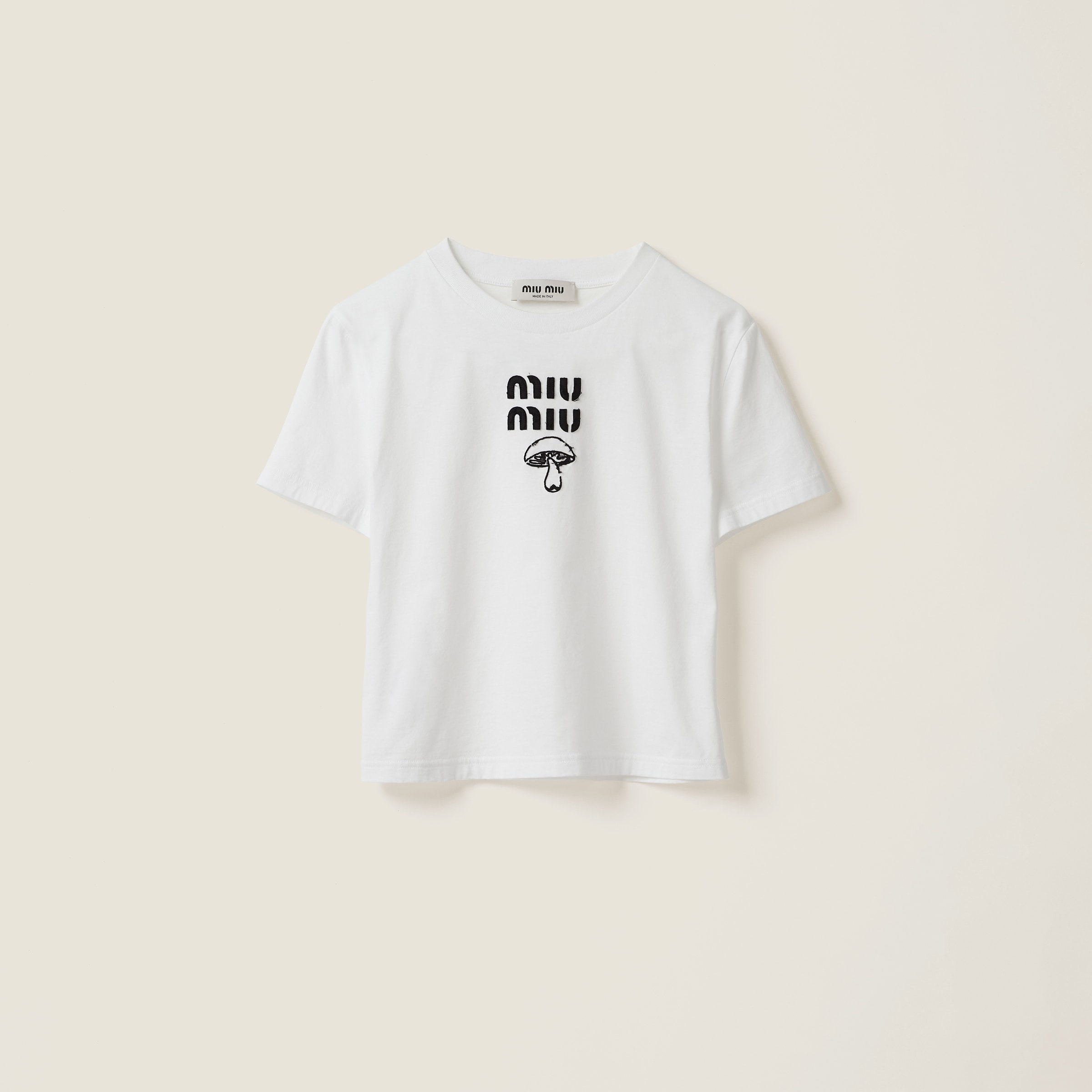 Miu Miu Embroidered cotton T-shirt | miumiu | REVERSIBLE