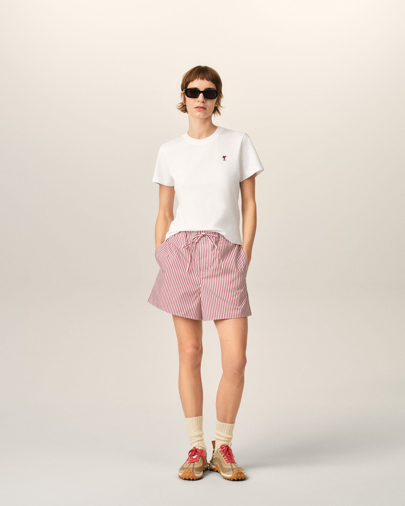 WHITE COTTON T-SHIRT WITH AMI DE COEUR ARROW 3