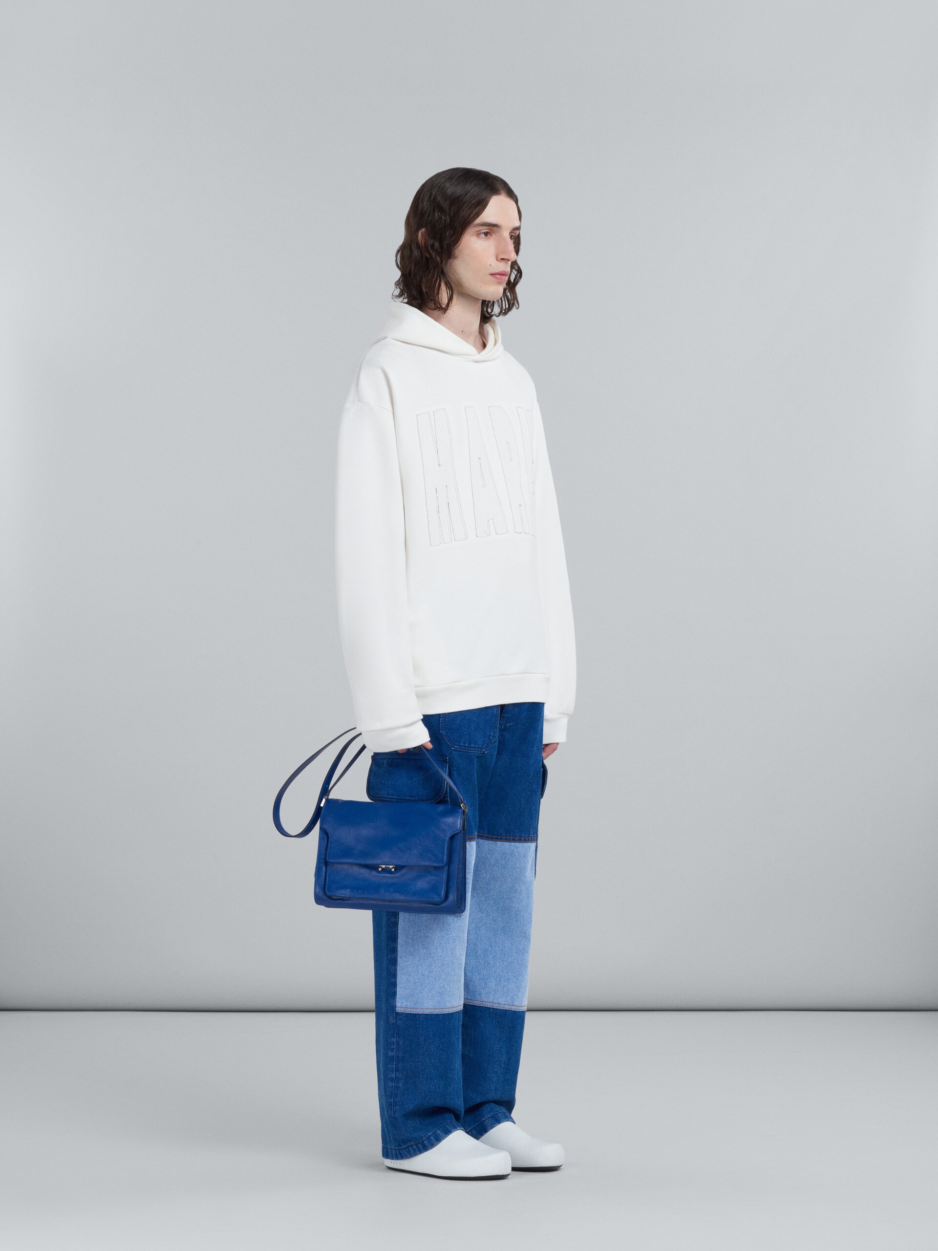 WHITE COTTON SWEATSHIRT WITH MARNI LOGO - 5
