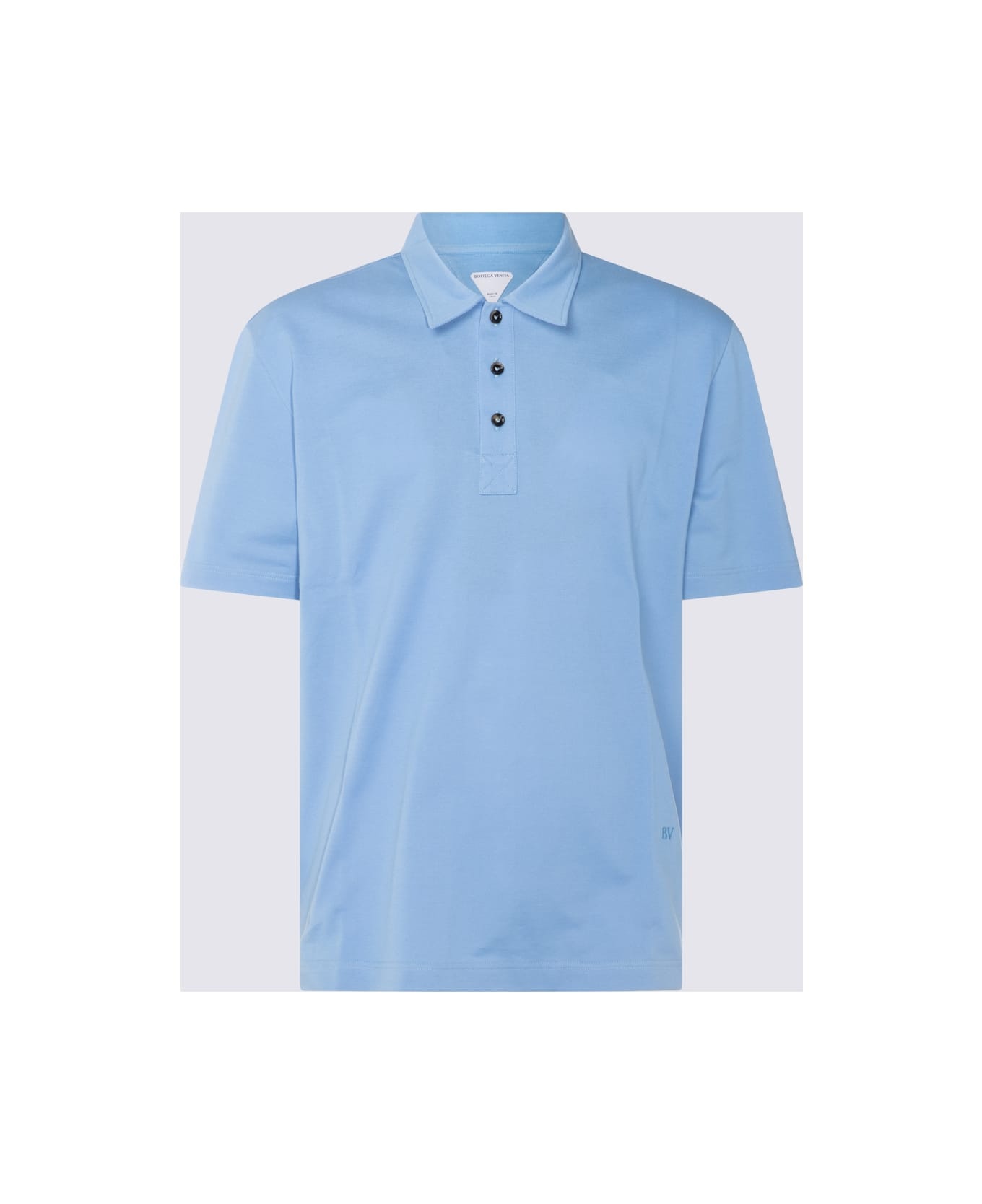 Light Blue Cotton Polo Shirt - 1