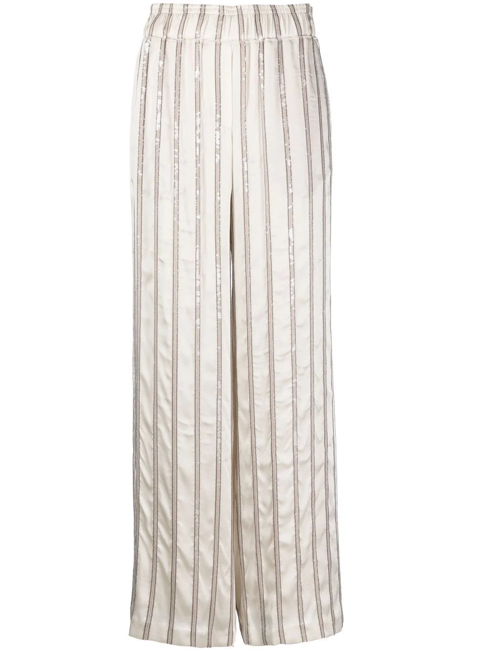 Striped high-waist trousers - 1