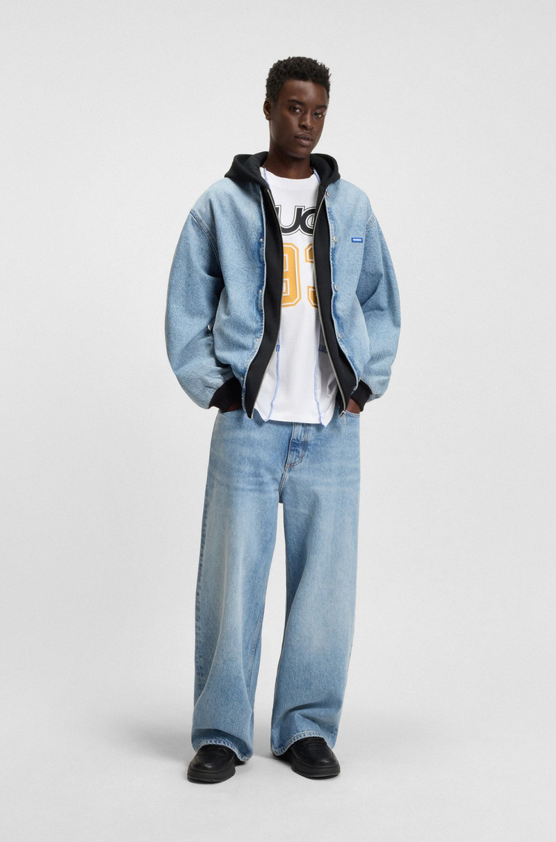 HUGO COTTON-JERSEY T-SHIRT WITH LAYERED EFFECT outlook