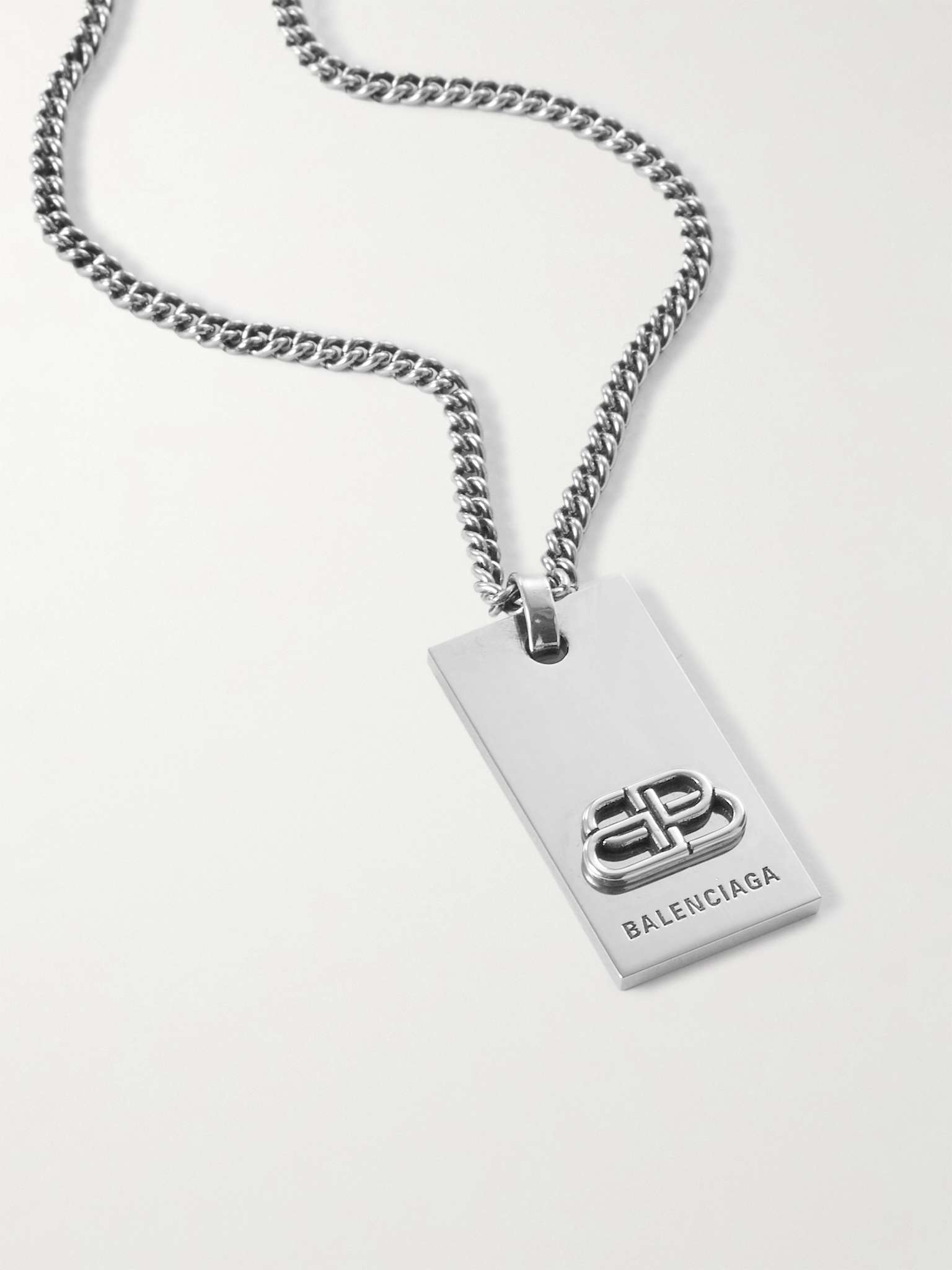 Logo-Engraved Silver-Tone Necklace - 4