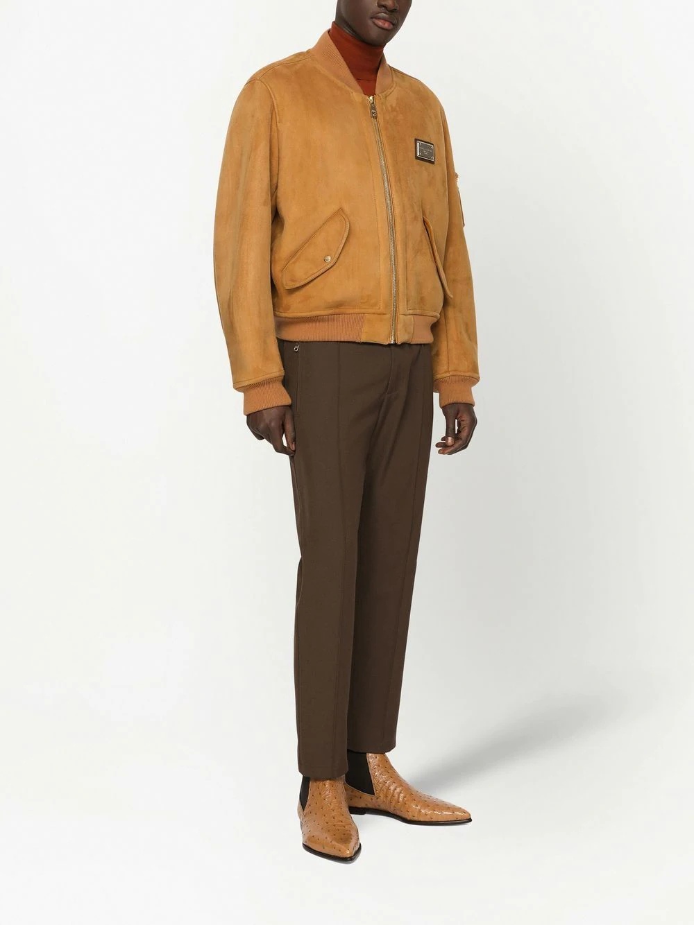 wool-gabardine track trousers - 3