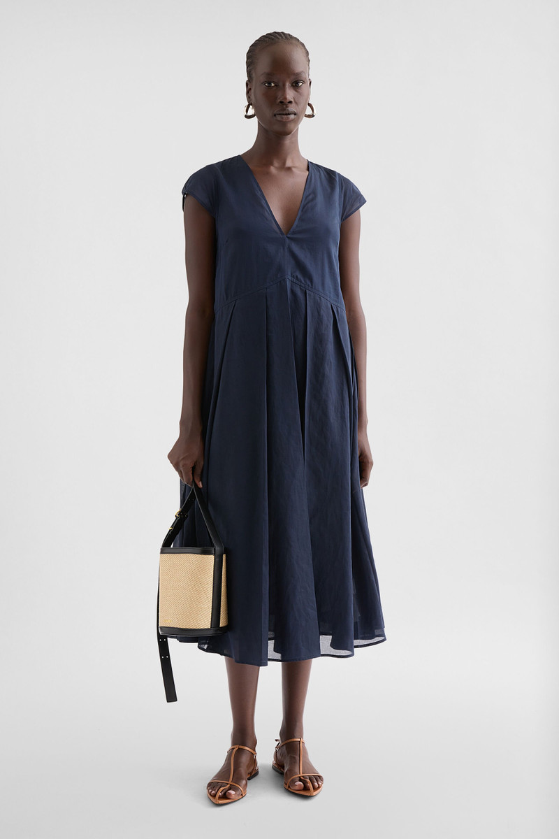 Jil Sander Cotton Organdy Pleated Dress outlook