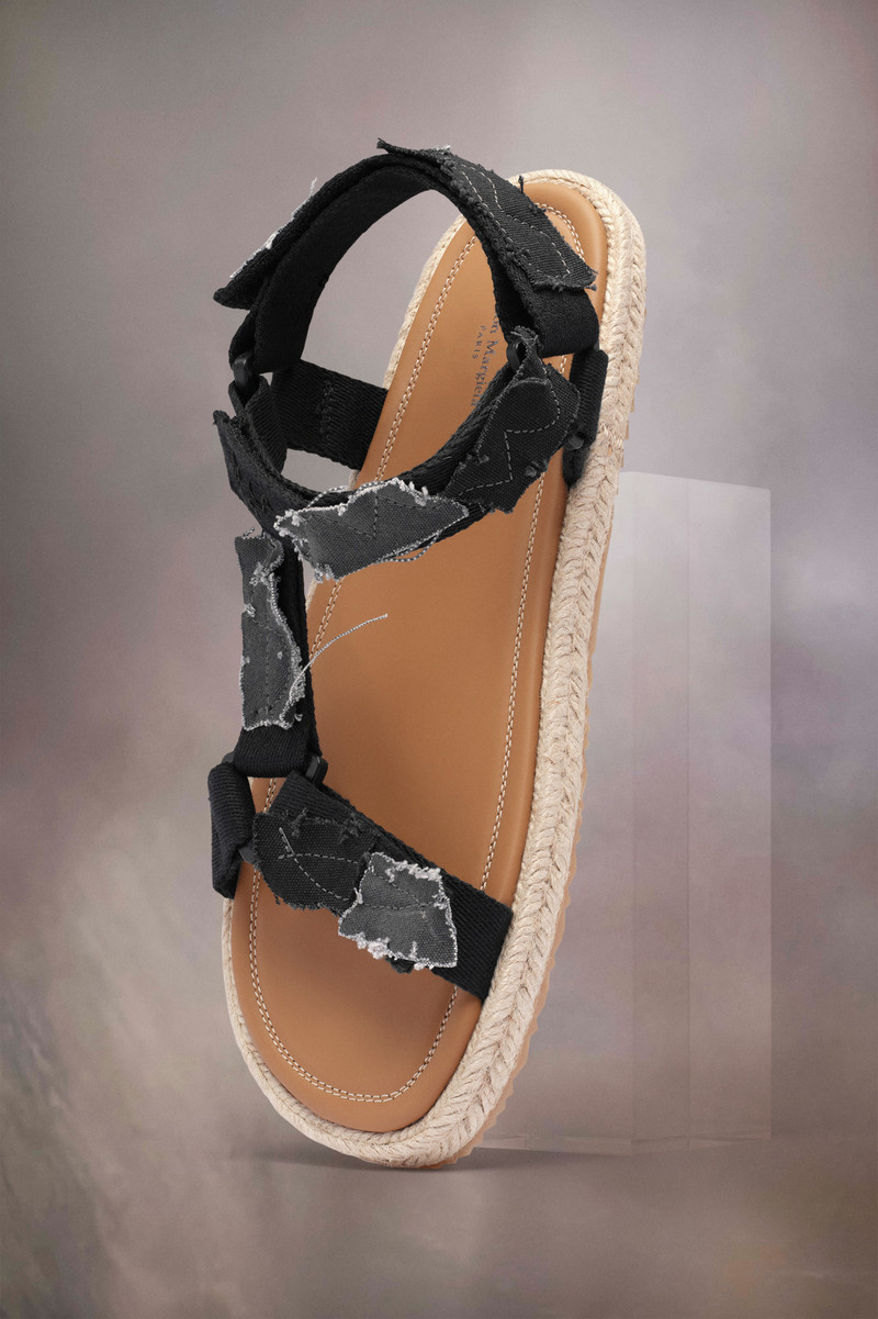 Patchwork canvas hiking sandals 1