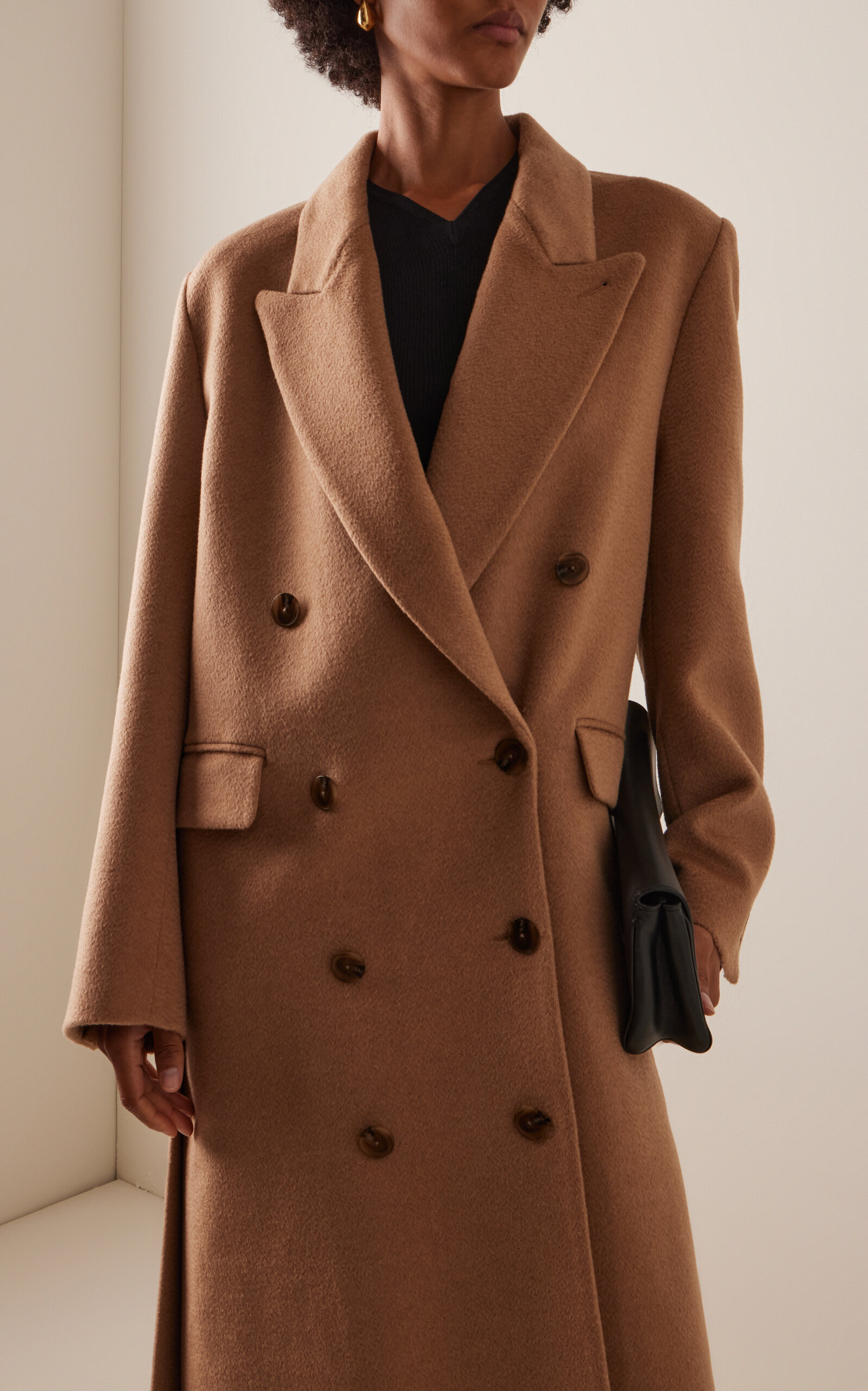 Lilli Double-Breasted Camel-Hair Coat tan - 3