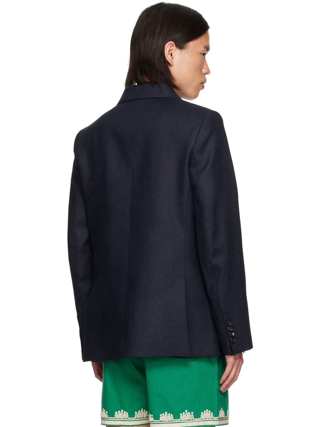Navy Double-Breasted Blazer - 3