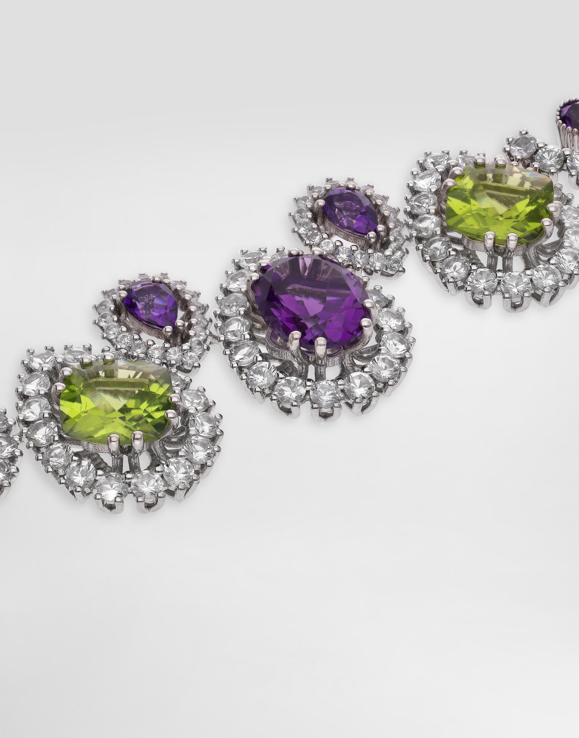 Eleganza Bracelet 18-carat white gold, amethysts, peridots, and sapphires - 3