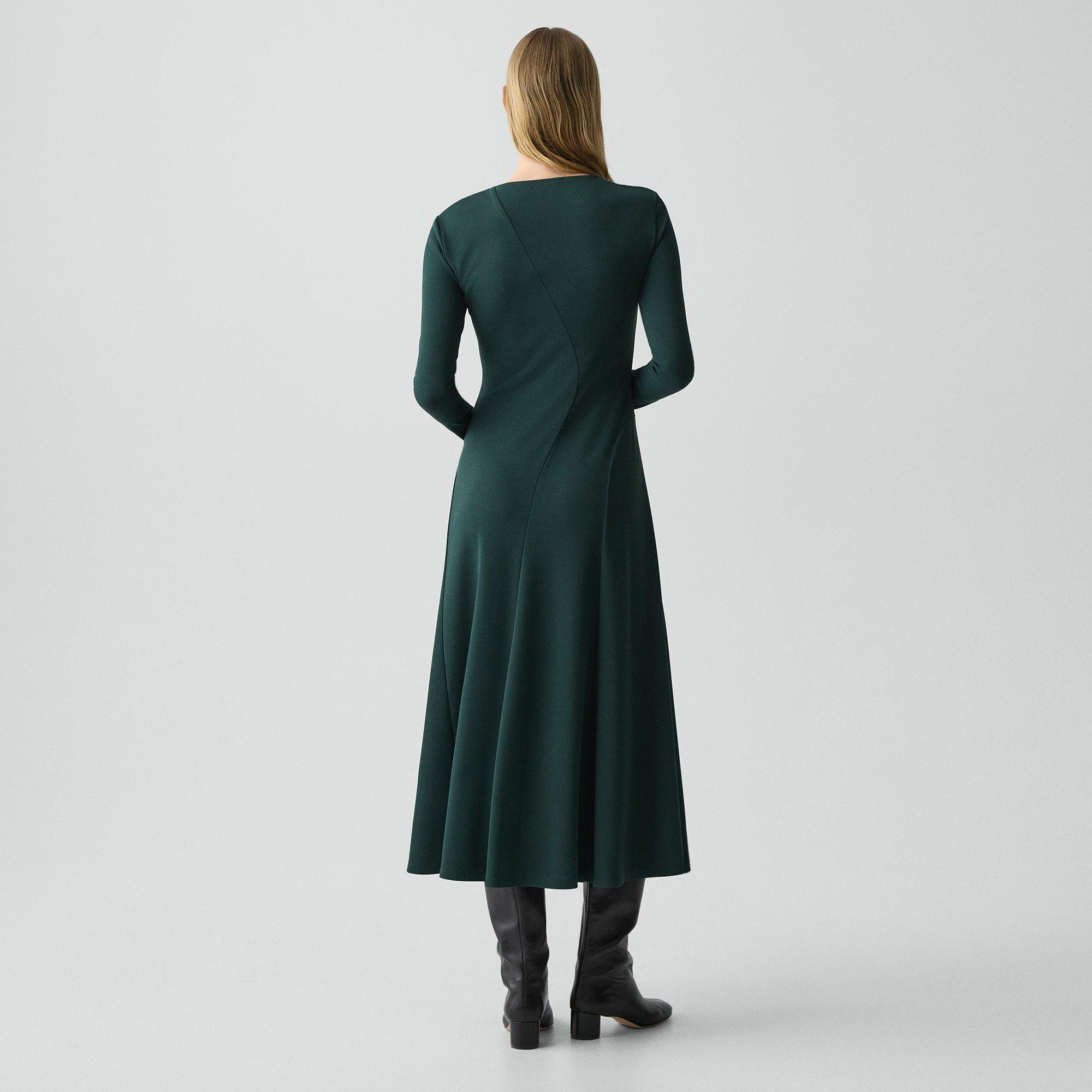 Twist Neck Dress in Crepe Jersey - 4