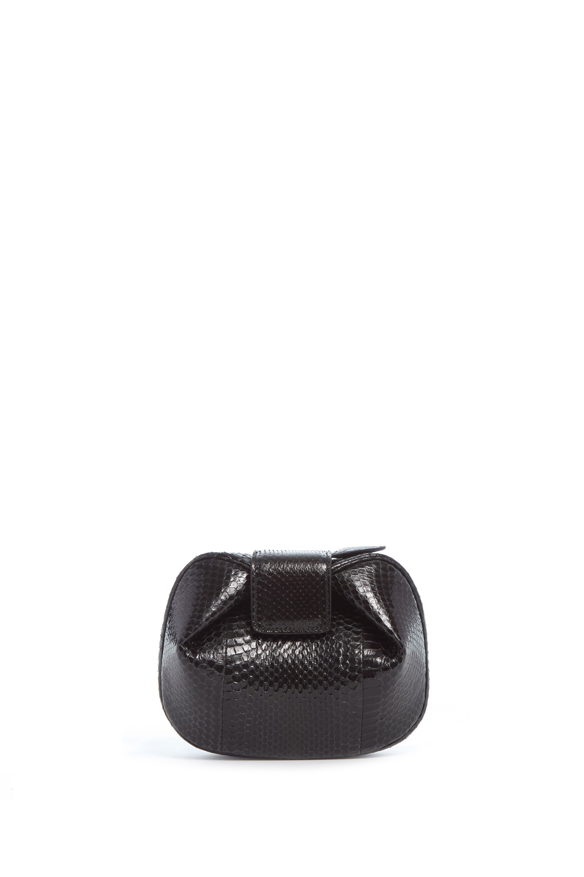 Soft Demi Clutch in Black Snakeskin - 2