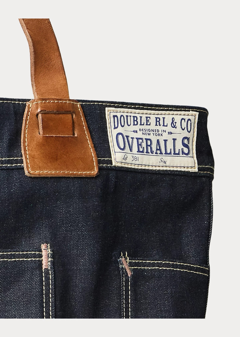 Leather-Trim Indigo Denim Tote 5