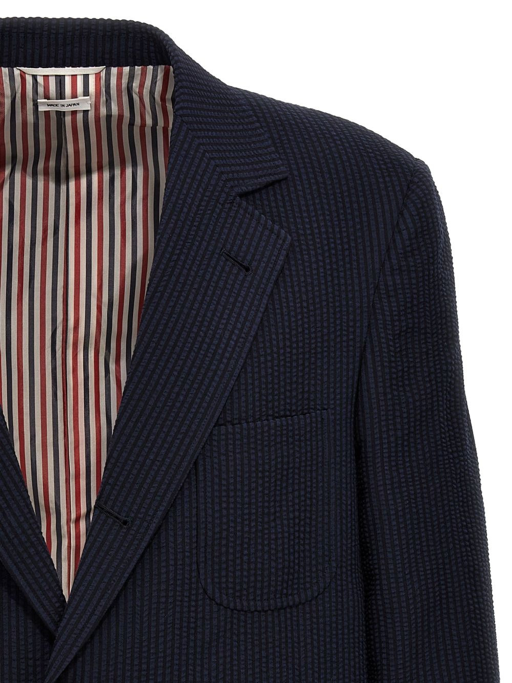 striped seersucker blazer - 3