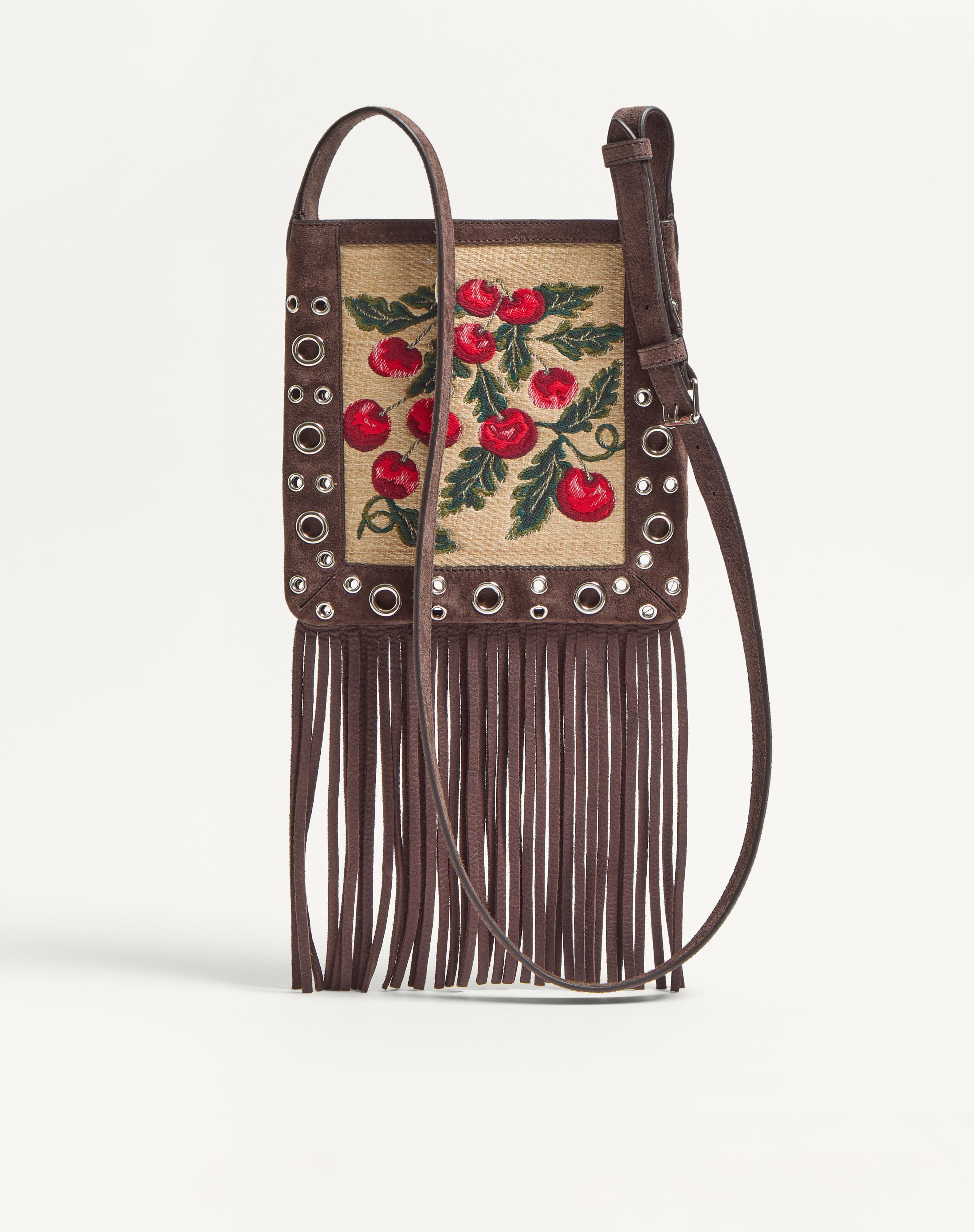 VALENTINO GARAVANI NELLCÔTE SMALL SHOULDER BAG IN JACQUARD SYNTHETIC RAFFIA AND FRINGES - 5