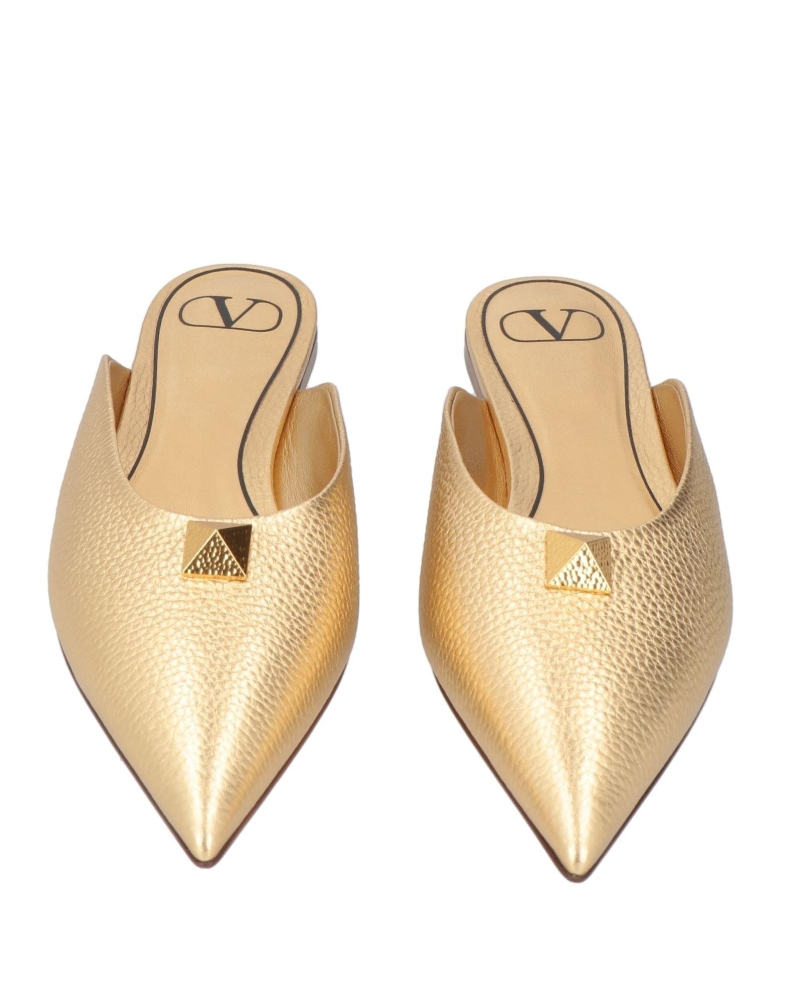 Gold Women's Mules And Clogs - 4