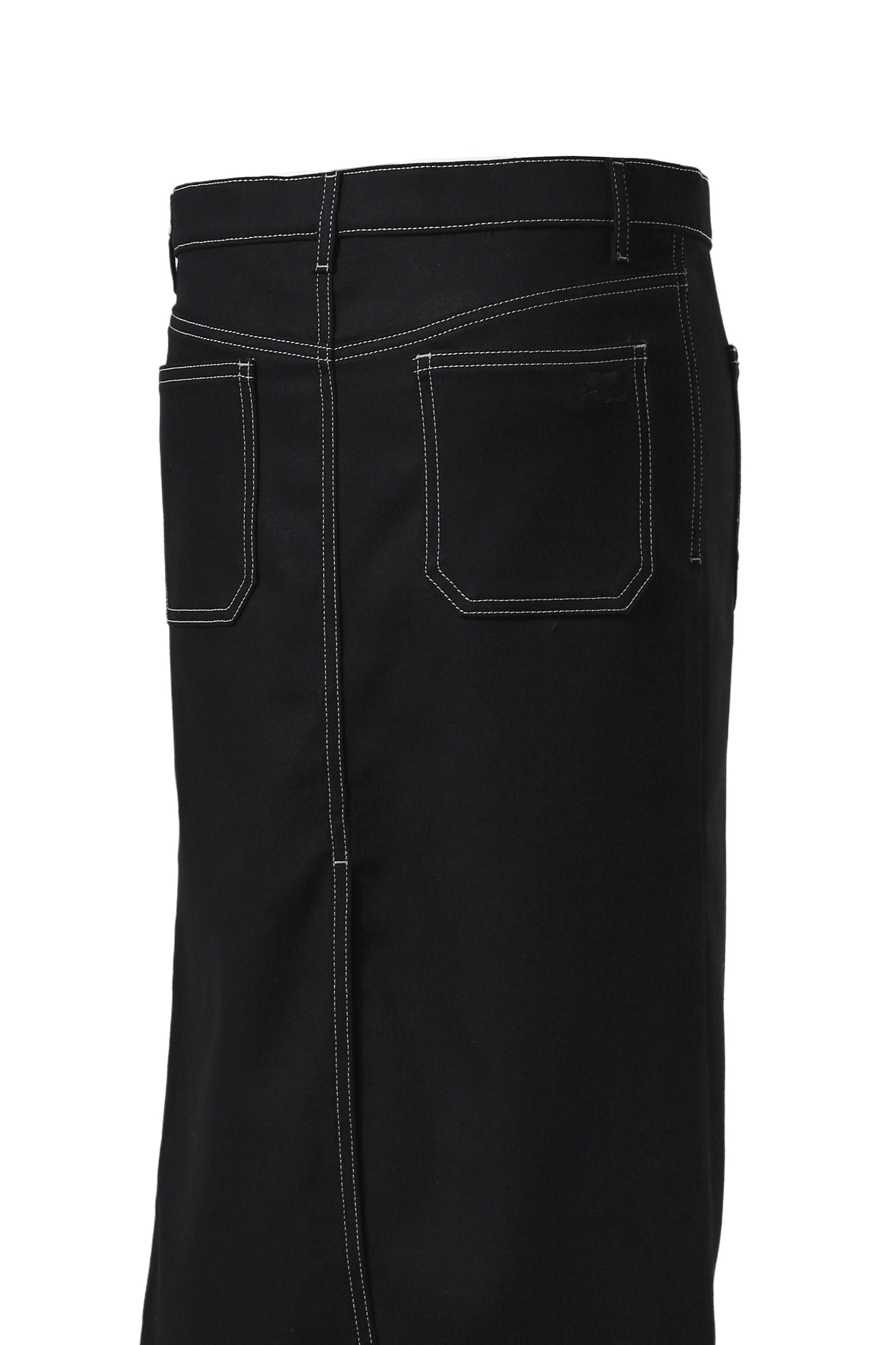 2-POCKET DENIM SKIRT / BLK/WHT - 5