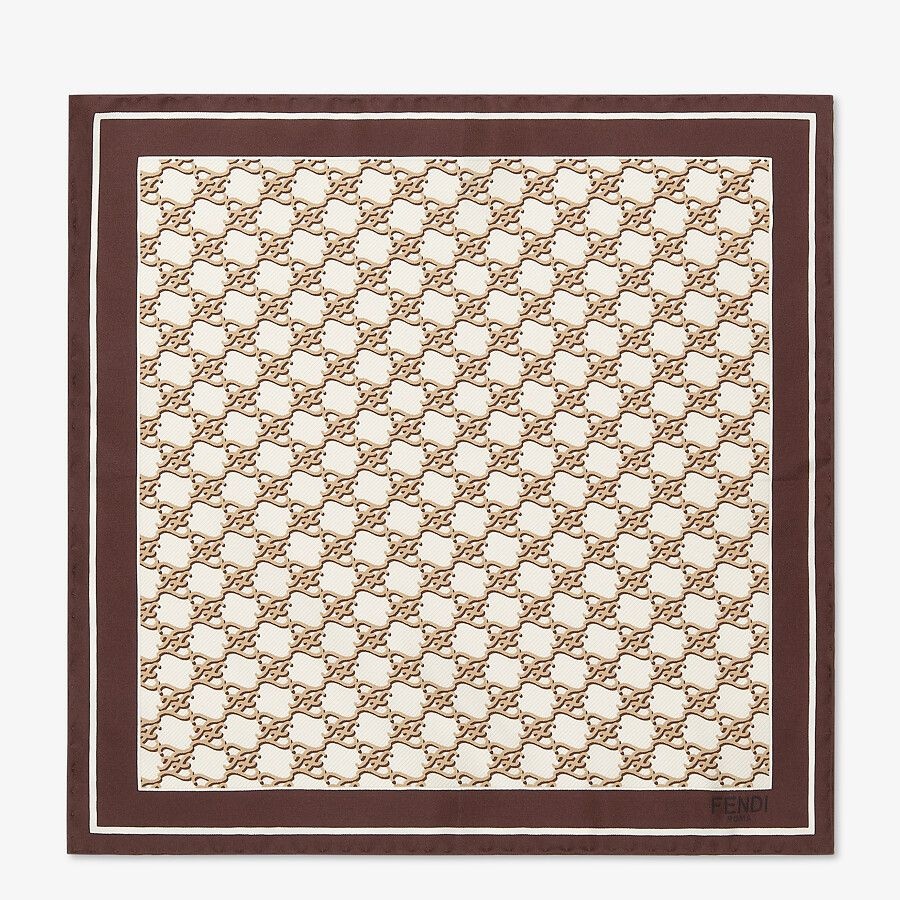 Beige silk foulard - 1