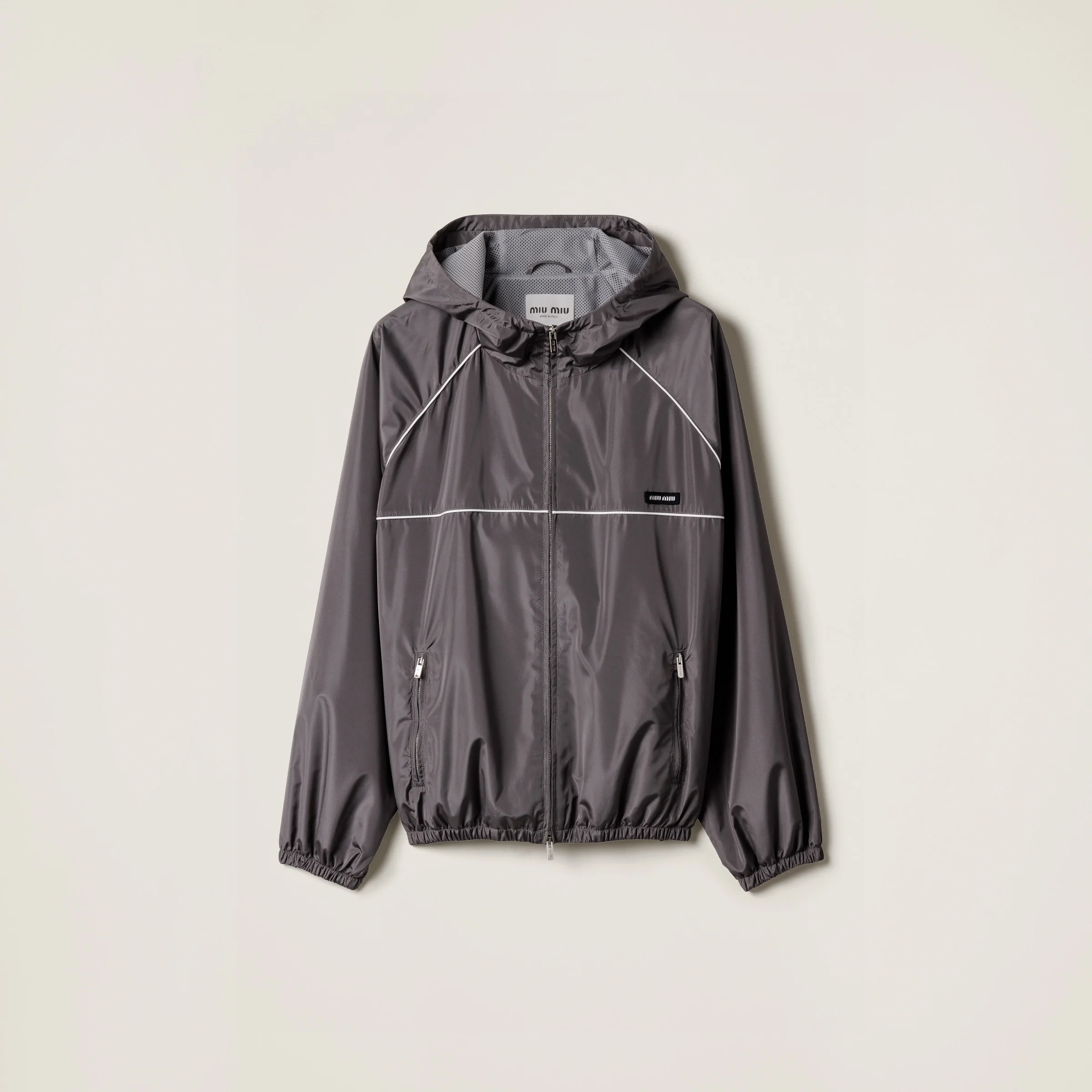 Technical silk zipper blouson jacket - 1