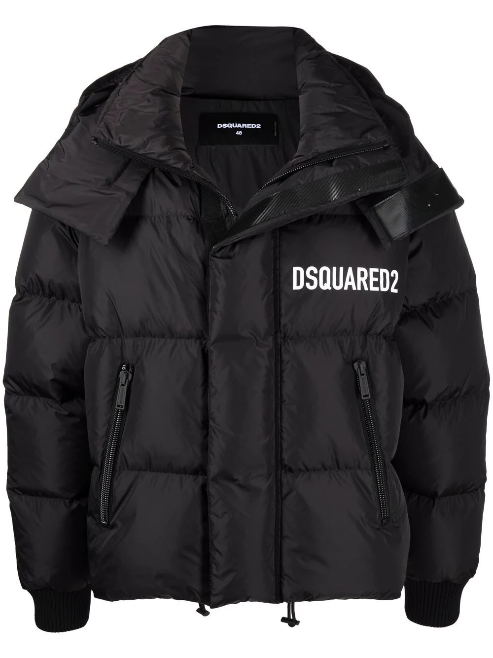 logo-print feather-down padded jacket - 1