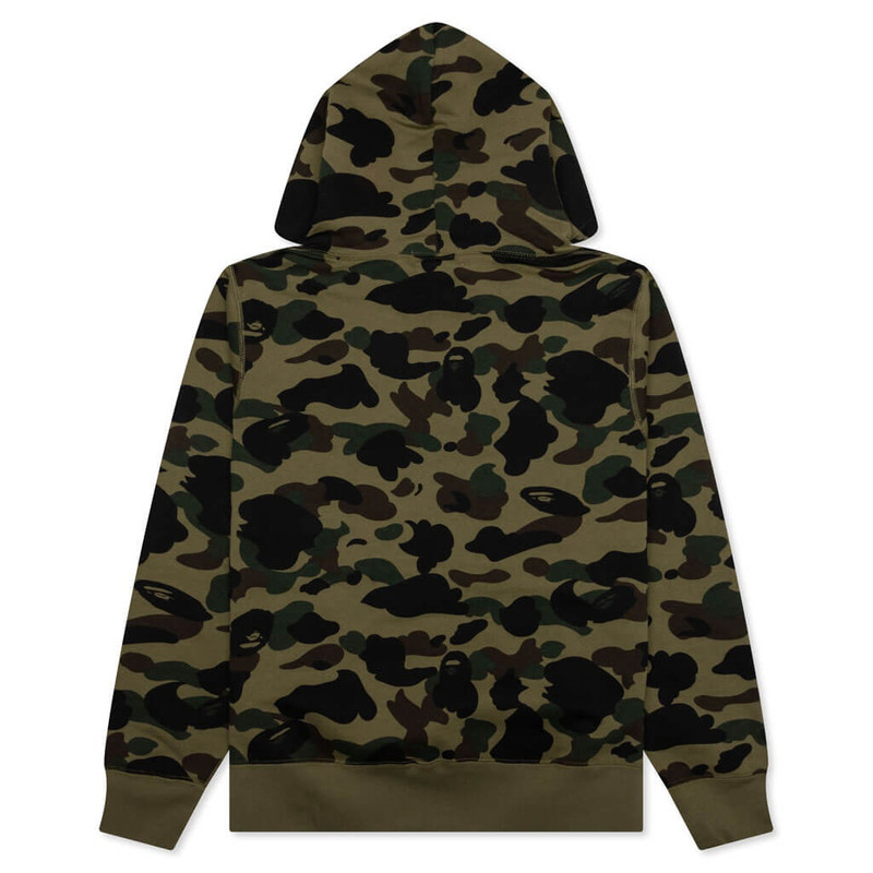 A BATHING APE® 1ST CAMO COLLEGE PULLOVER HOODIE - GREEN outlook