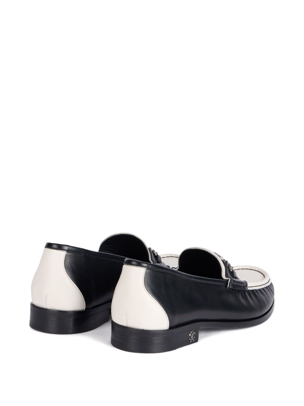 monogram-plaque two-tone loafers - 3