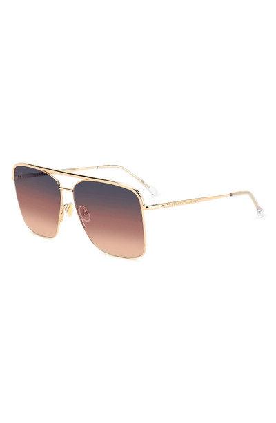 Isabel Marant Wild Metal 62mm Gradient Oversize Rectangular Sunglasses in Rose Gold/Grey Pink outlook