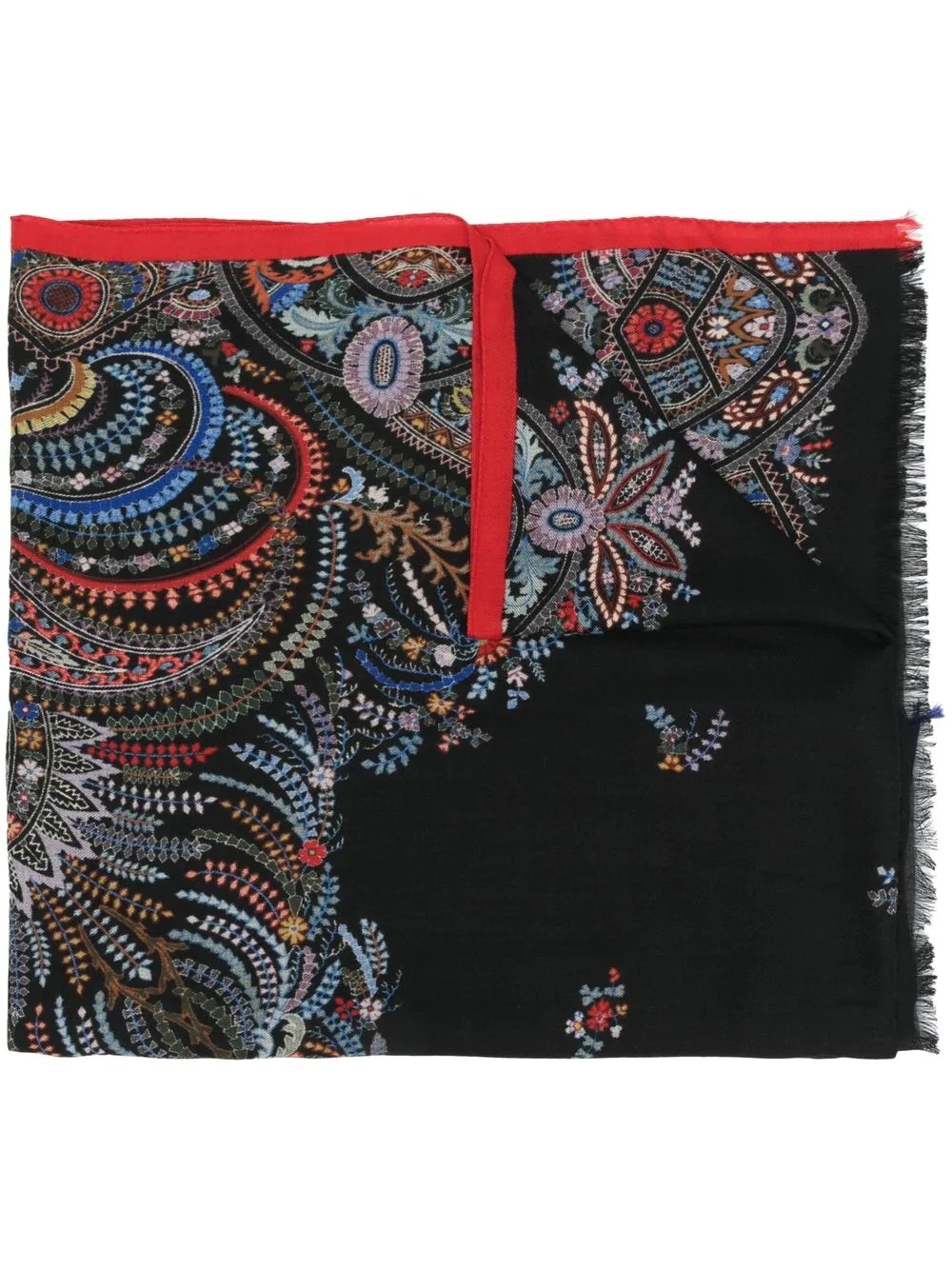 paisley embroidered scarf - 1