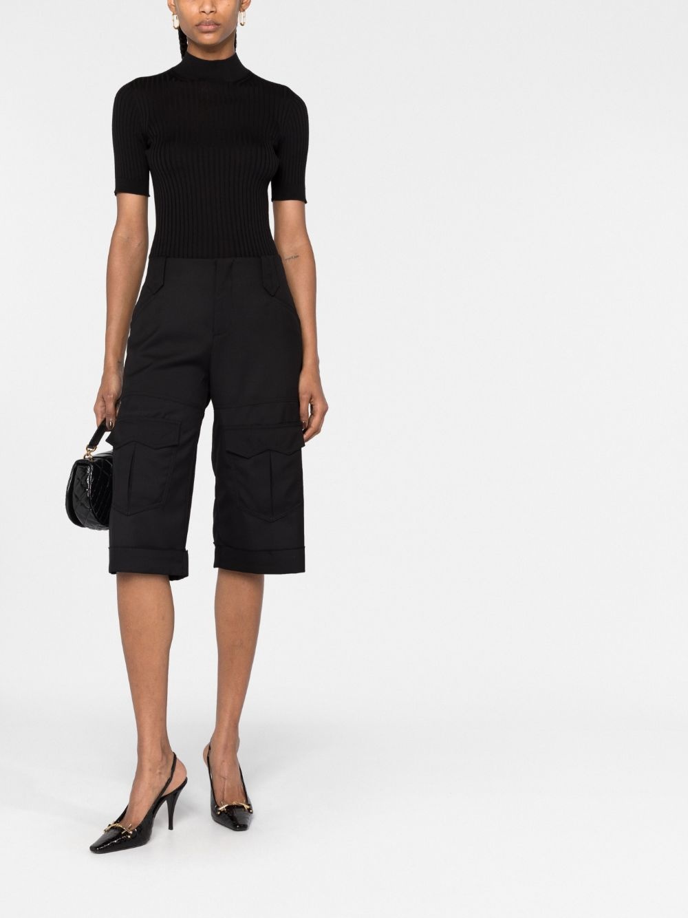 ribbed-knit short-sleeve top - 2