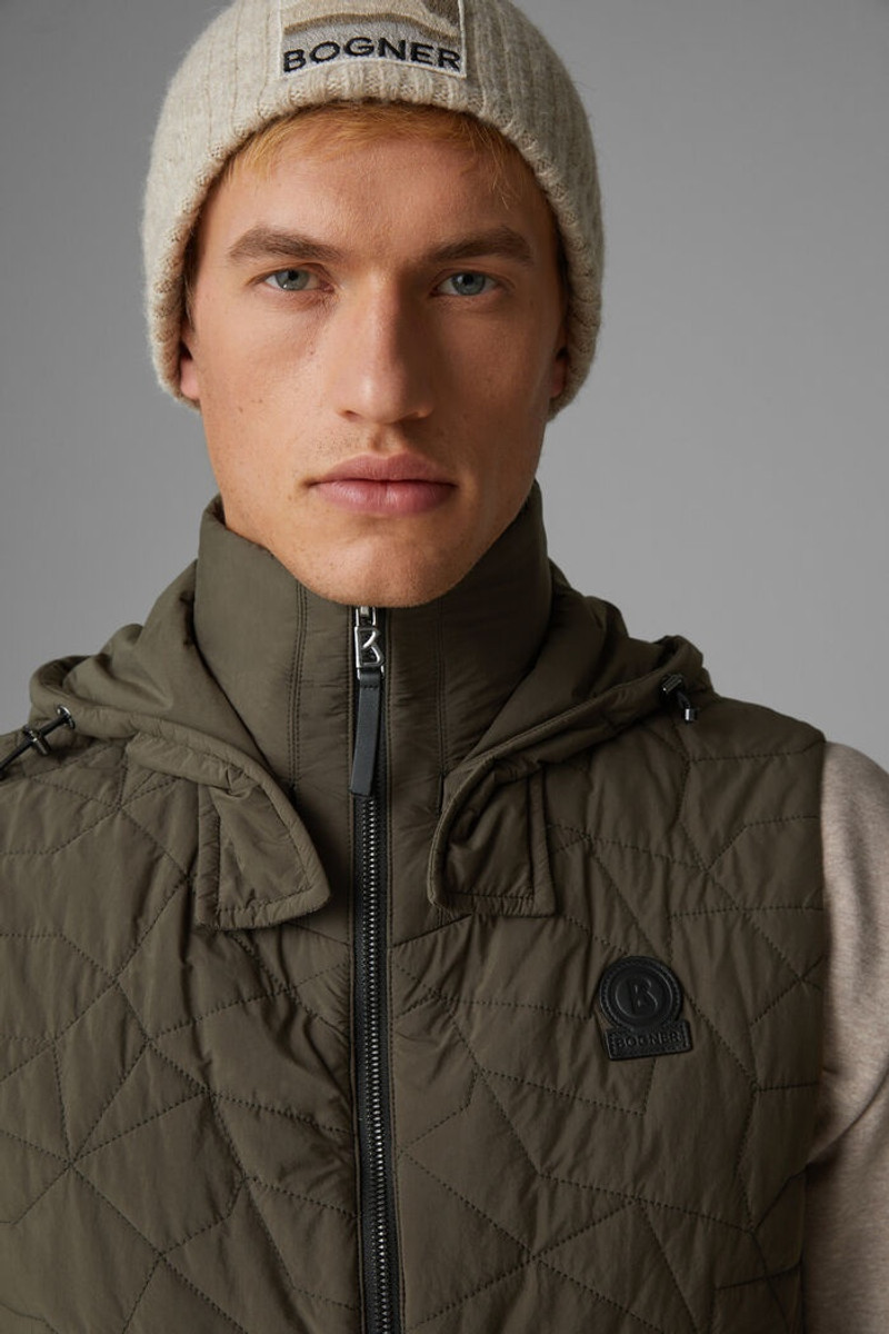 Simon Quilted waistcoat in Khaki 5