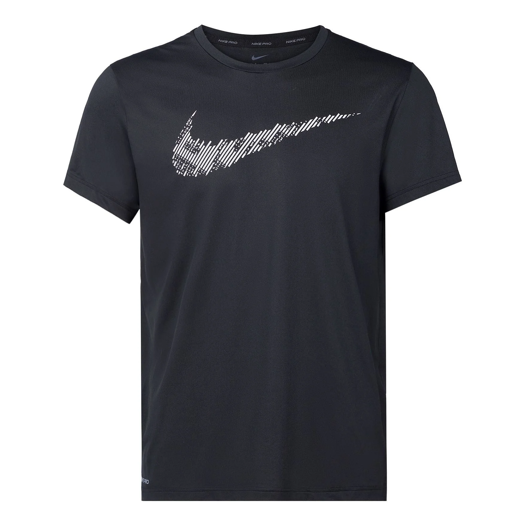 Nike Stripe Logo Printing Training Sports Short Sleeve Black DD1622-010 - 1