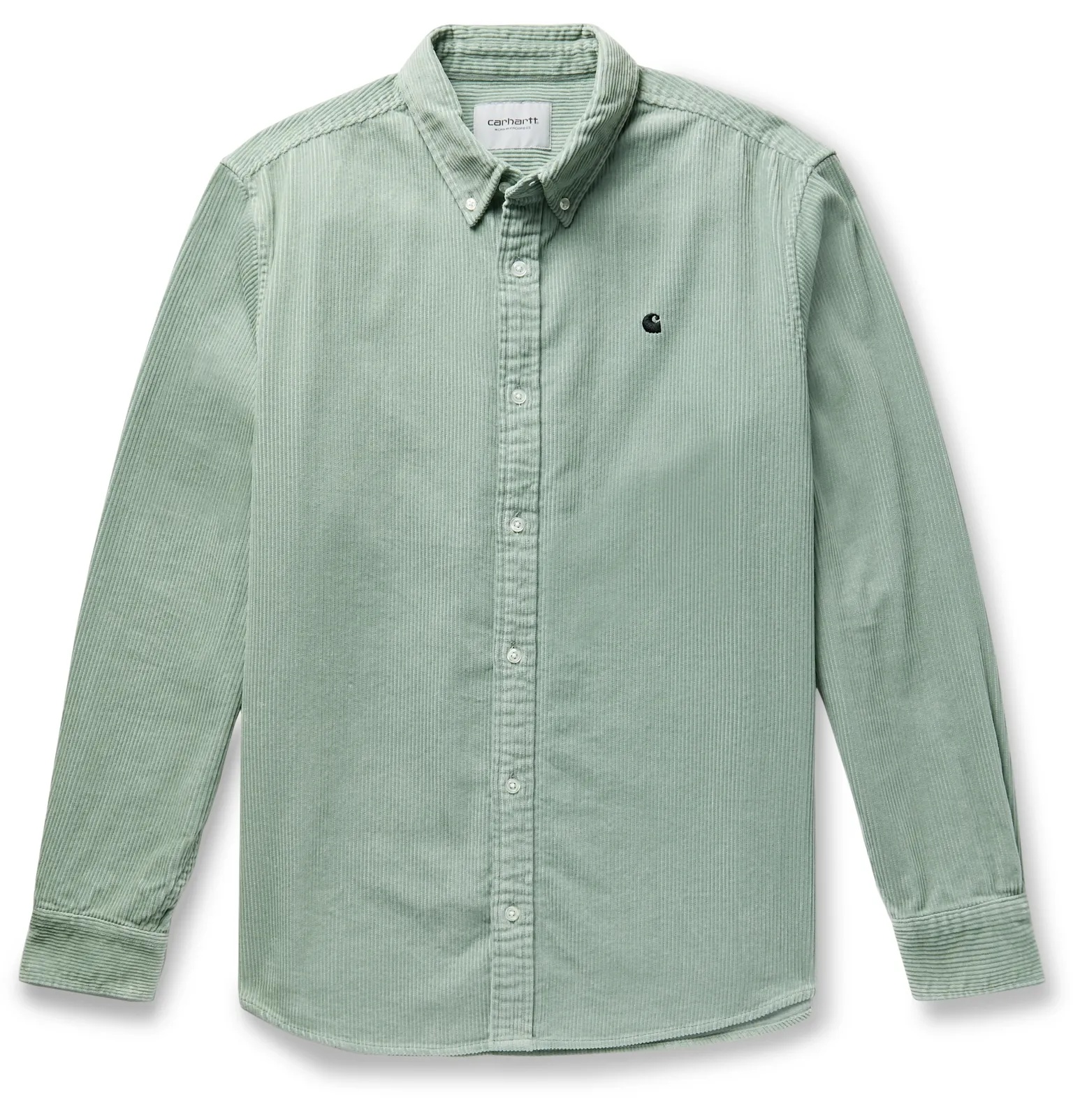 Madison Button-Down Collar Logo-Embroidered Cotton-Corduroy Shirt - 1