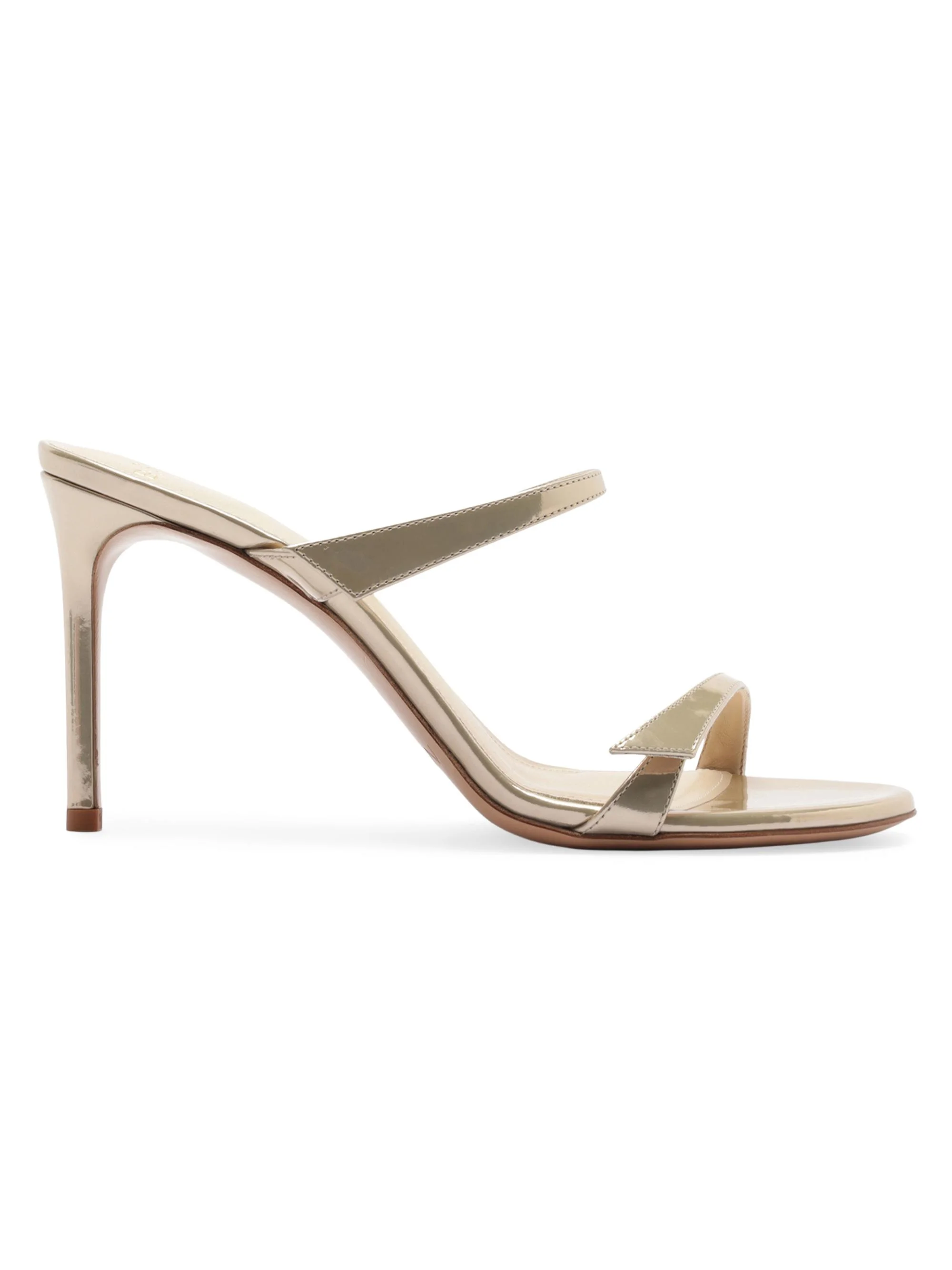 Women's Tita 85MM Metallic Leather Sandals - Yellow - 1