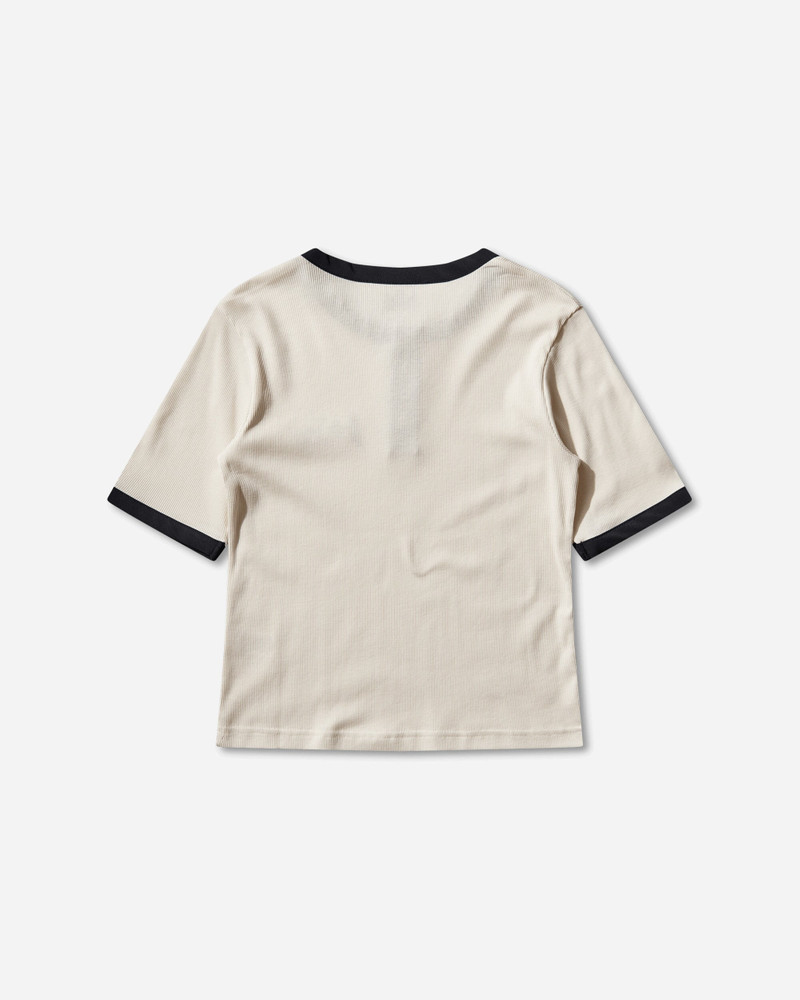 BRAIN DEAD Women's Ribbed Henley Top Natural outlook