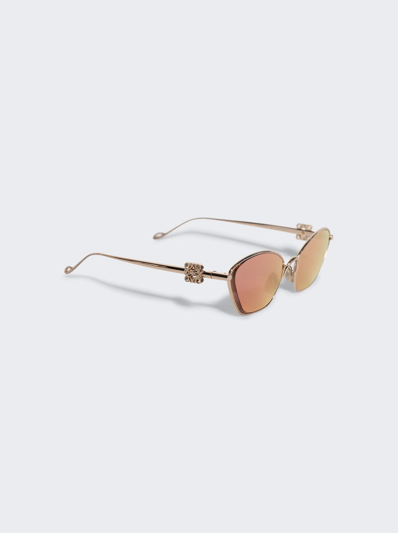 Loewe Anagram Hexagonal Sunglasses Shiny Rose Gold And Bordeaux Mirror outlook