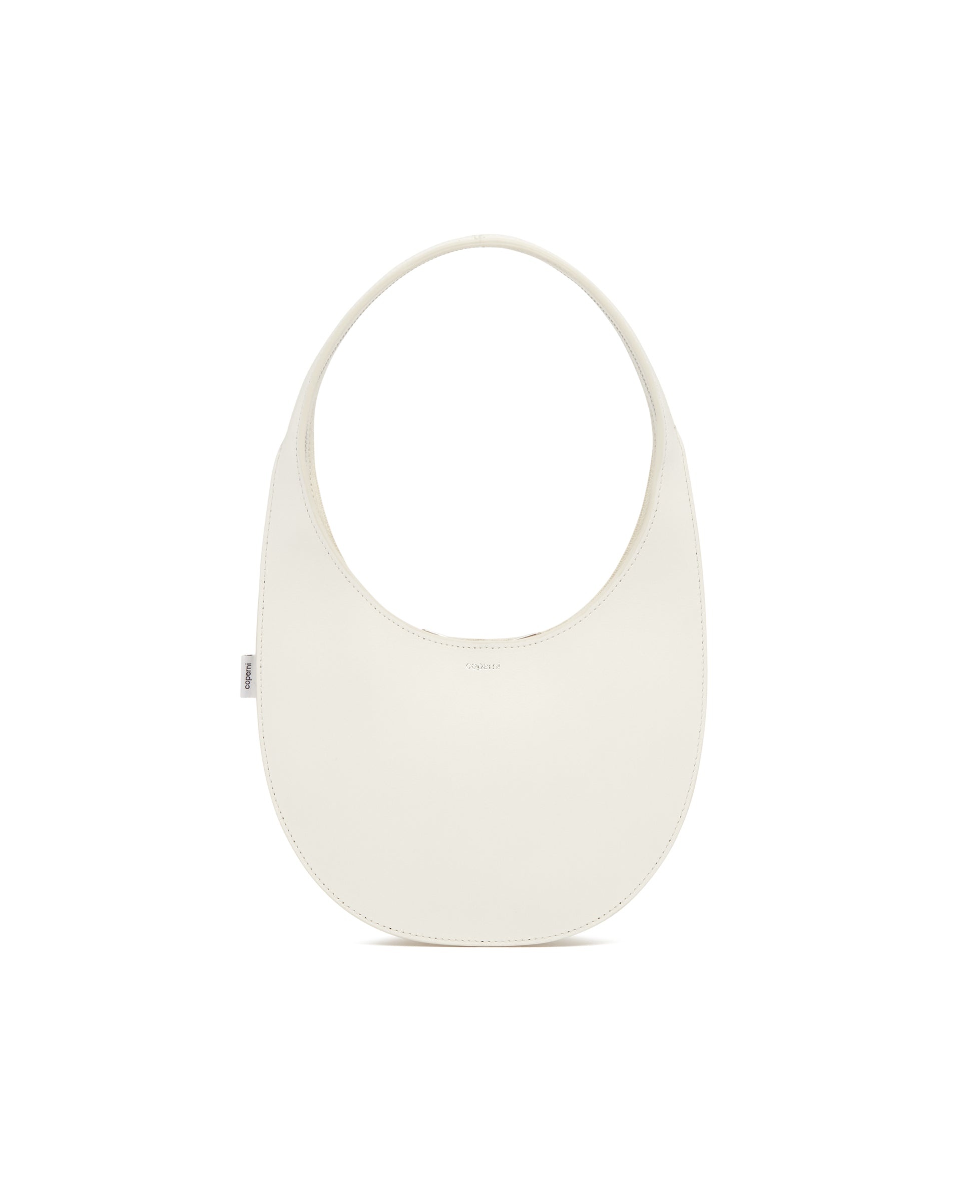 White Leather Double Swipe Bag - 3