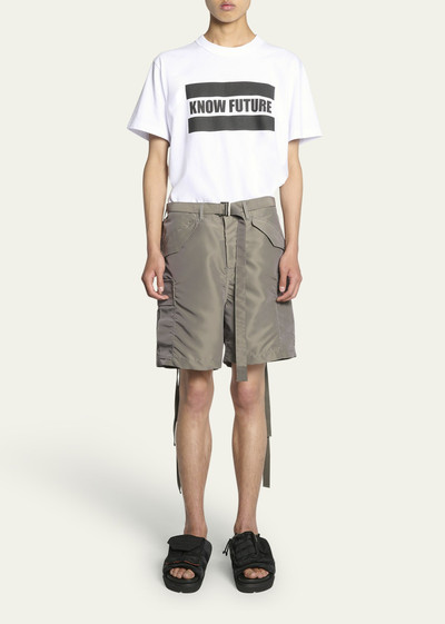 sacai Men's Belted Nylon Twill Cargo Shorts outlook