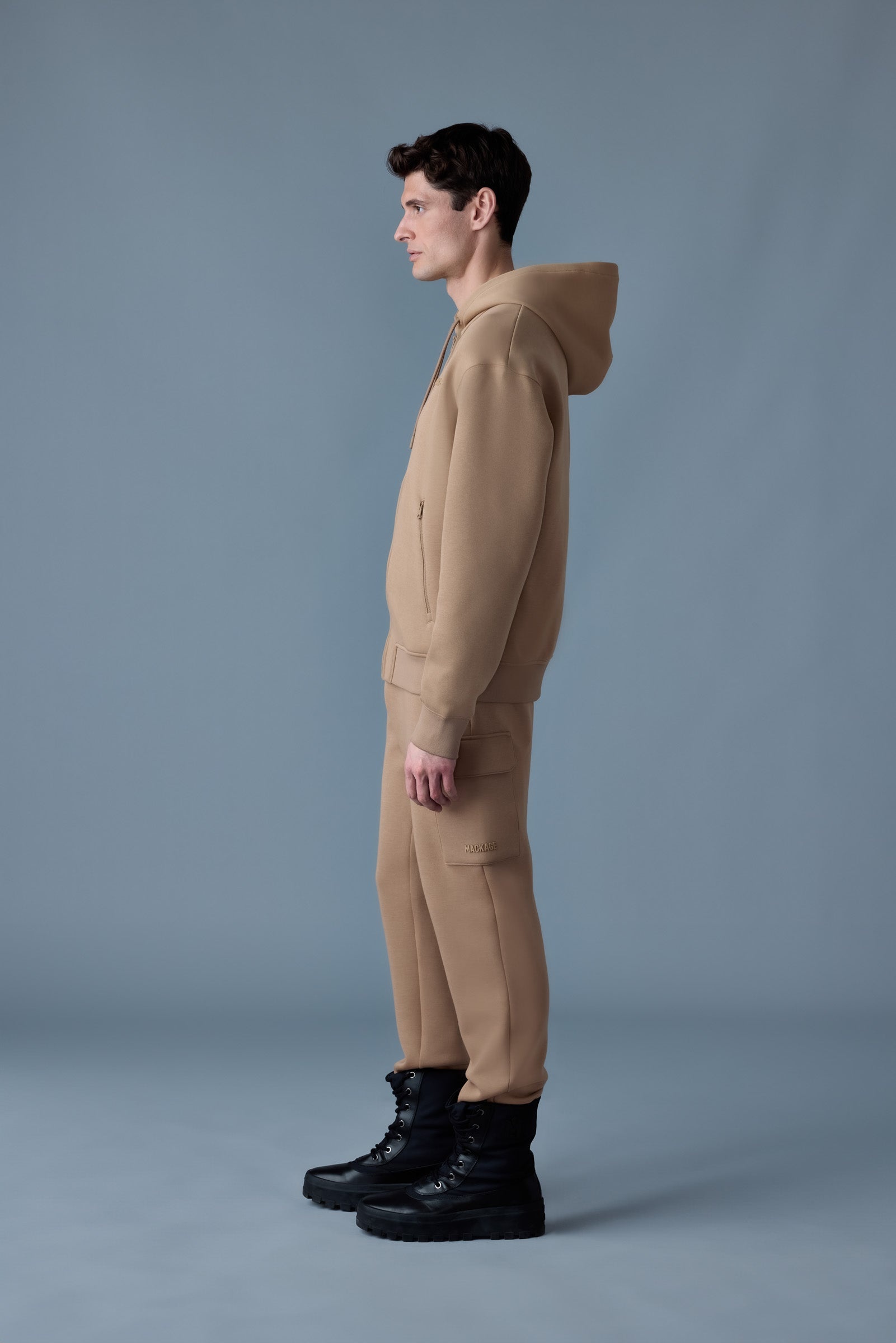 KRYSTOS Double-face Jersey zip-up hoodie - 3
