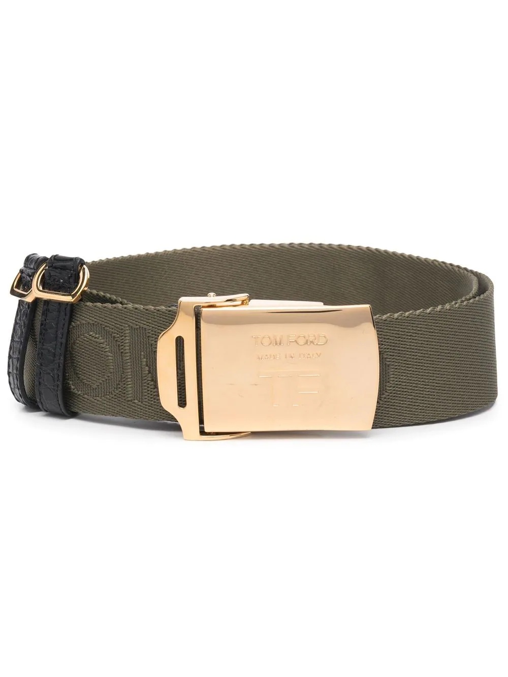 debossed-logo buckle belt - 1
